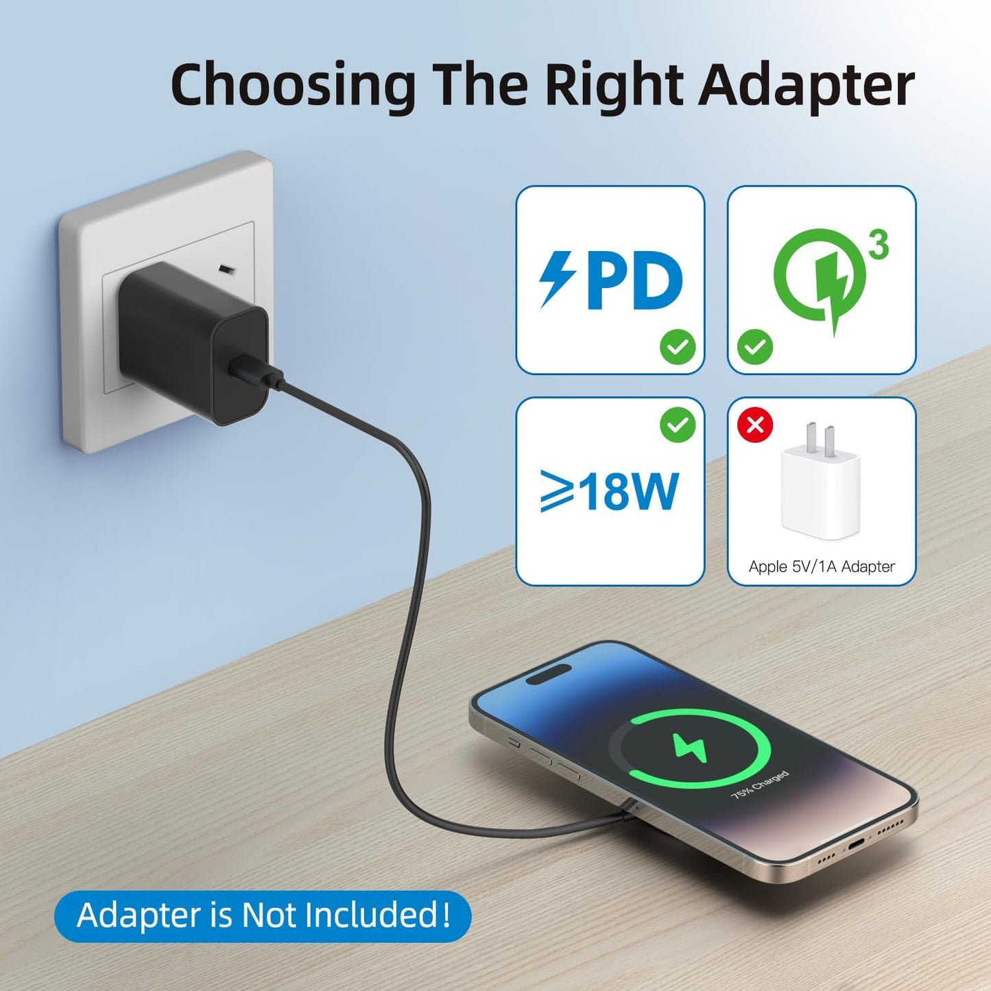 Magnetic Wireless Charger for iPhone 15W Max Fast Mag-Safe Wireless Charging Pad Compatible with iPhone 16/16 Plus/16 Pro/16 Pro Max/15/14/13/12 Series with USB-A Converter Black