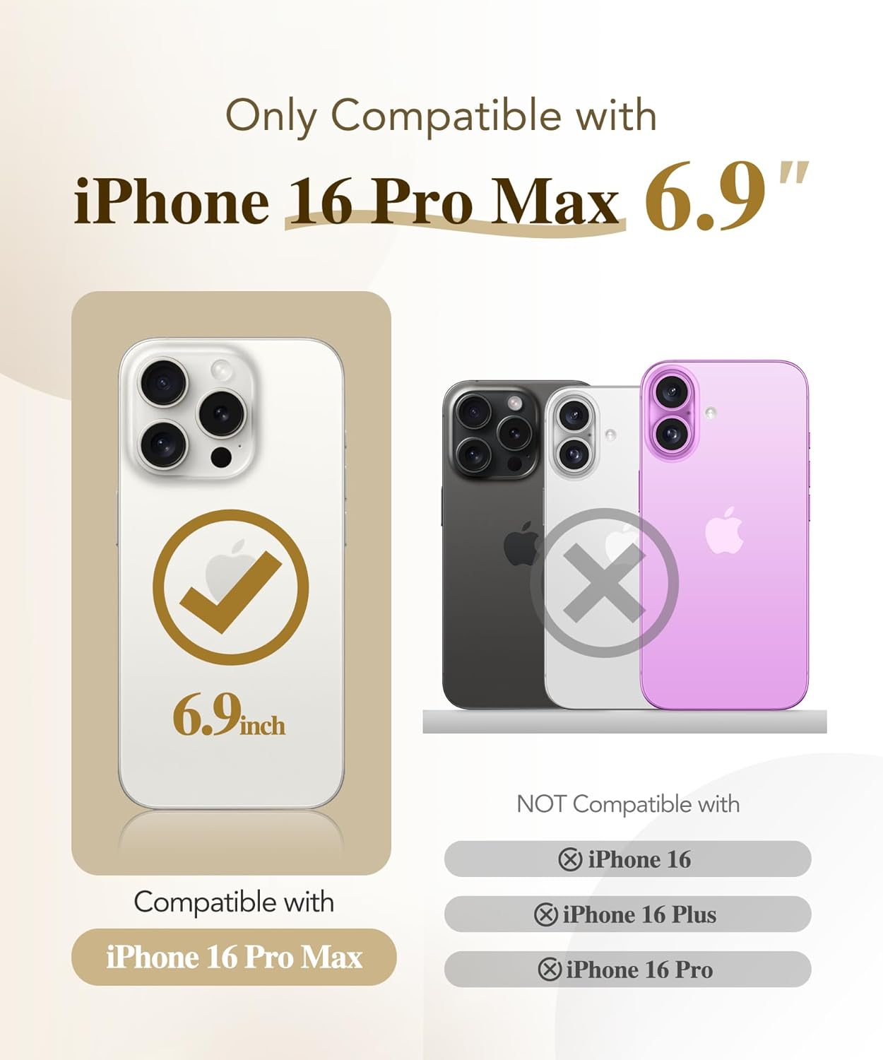 BERFY Magnetic for iPhone 16 Pro Max Case, Compatible with MagSafe, [Built-in 9H Tempered Glass Screen Protector & Upgraded Camera Protection] Full Body Plating Phone case for 16 Pro Max,Titanium Gold
