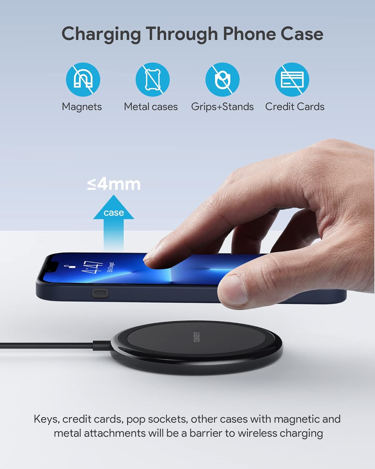 Wireless Charger, 15W Max Fast Wireless Charging Pad 2-Pack Compatible with iPhone16/16Plus/16Pro /16ProMax/iPhone15/15Pro/15Plus/14/13/12/Samsung S24 /S24Ultra/S23Ultra/S22/S21,AirPods Pro 2