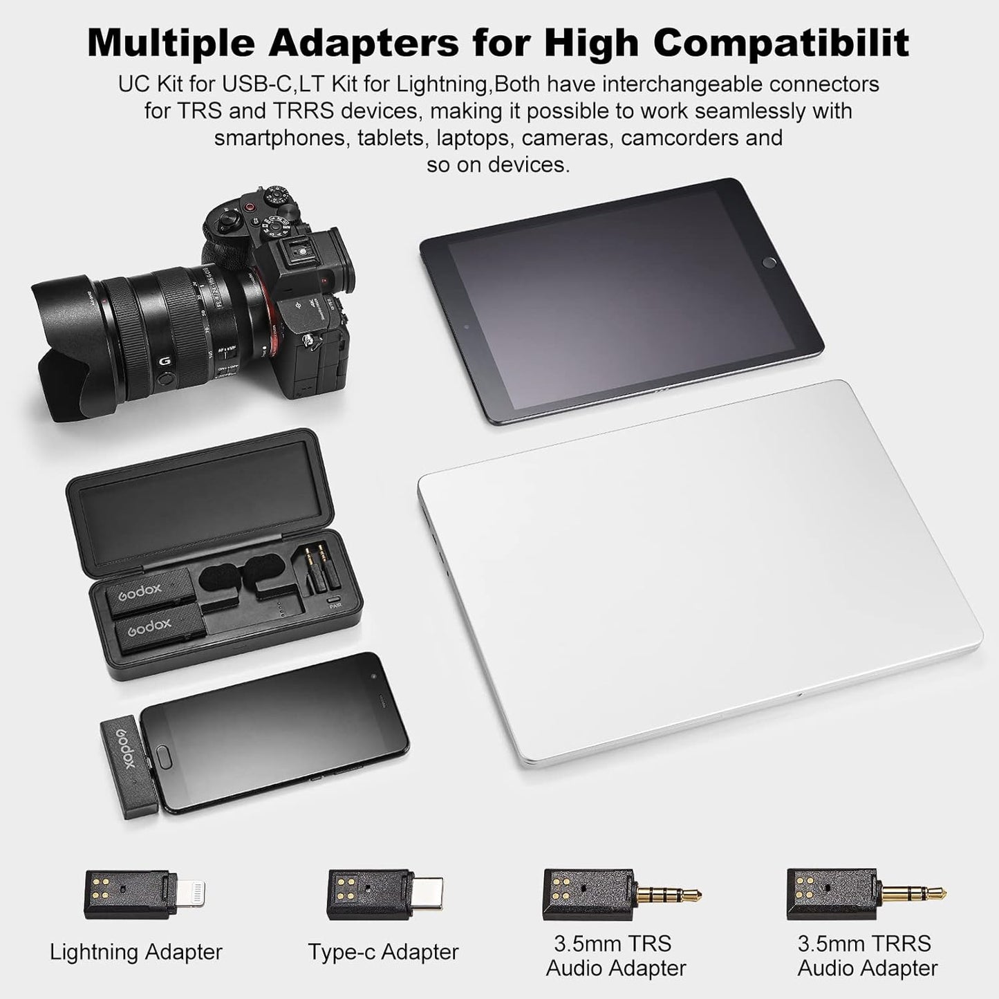 GODOX 【2025 Latest Model】 Movelink Mini Wireless Microphone System, 2.4GHz Lavalier Mic 100m(328ft.) Range with Charging Case for Android, Camera, Vlogger, Youtuber, Interviewer(Green)