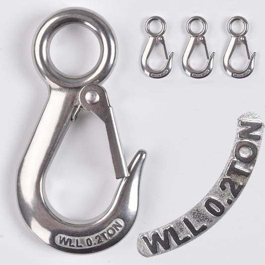 Alele Grab Hooks, 440 Pounds Slip Hooks,Stainless Steel Lifting Hook Rigging Accessory,4 Pack