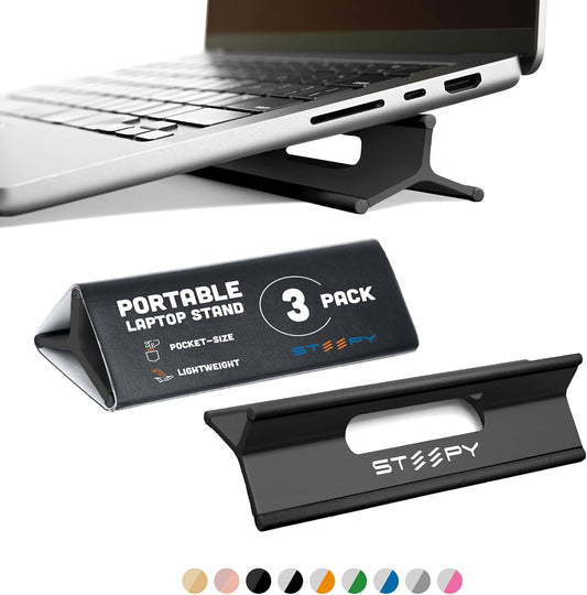 Steepy Adjustable Laptop Stand for 3 Heights - Portable, Desk Height-Adjustable
