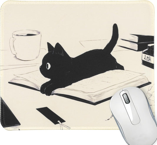 Funny Mouse pad Square Cute Mouse Mat for Wireless Mouse Small Office Computer Mousepad for Desk Mat Laptop with Non-Slip Rubber Base (Cats)