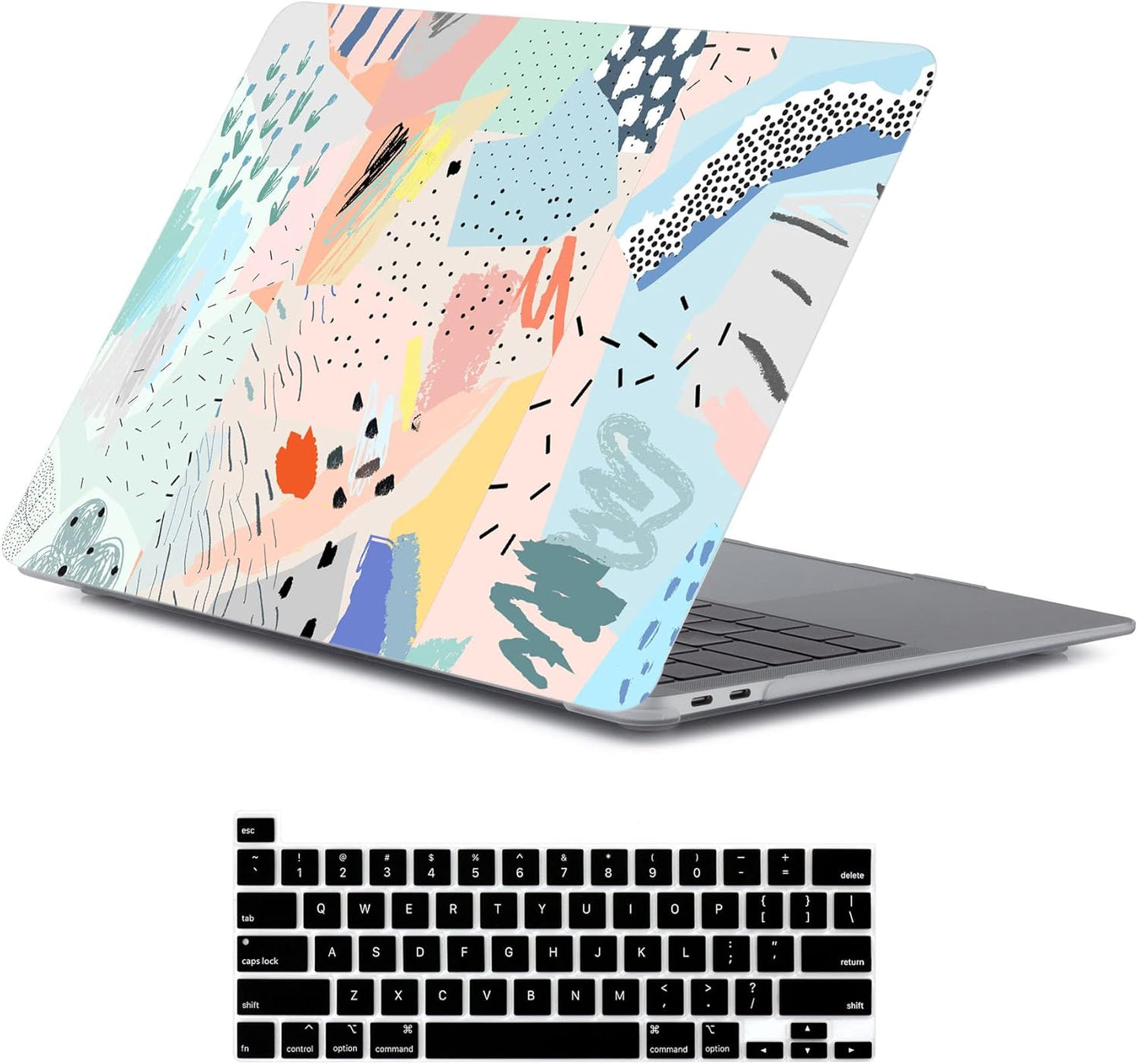 LanBaiLan Compatible for MacBook Pro 13 inch with Touch Bar 2022 2020 2019 2018 2017 2016 M1 M2 Chip A2338 A2289 A2251 A2159 A1989 A1706 A1708, Laptop Hardshell Case & Keyboard Cover, Graffiti