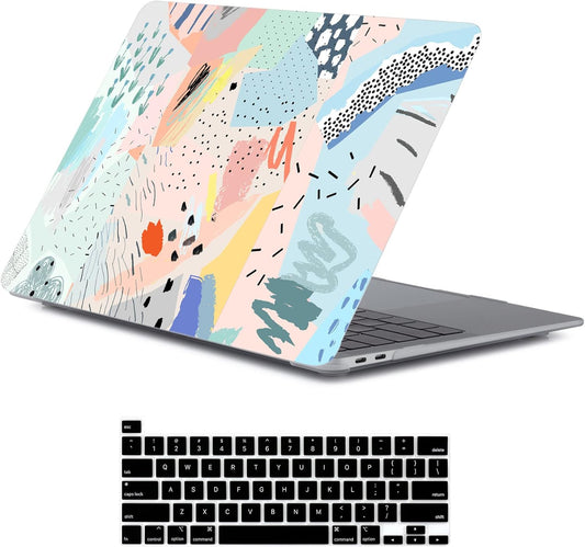 LanBaiLan Compatible for MacBook Pro 13 inch with Touch Bar 2022 2020 2019 2018 2017 2016 M1 M2 Chip A2338 A2289 A2251 A2159 A1989 A1706 A1708, Laptop Hardshell Case & Keyboard Cover, Graffiti