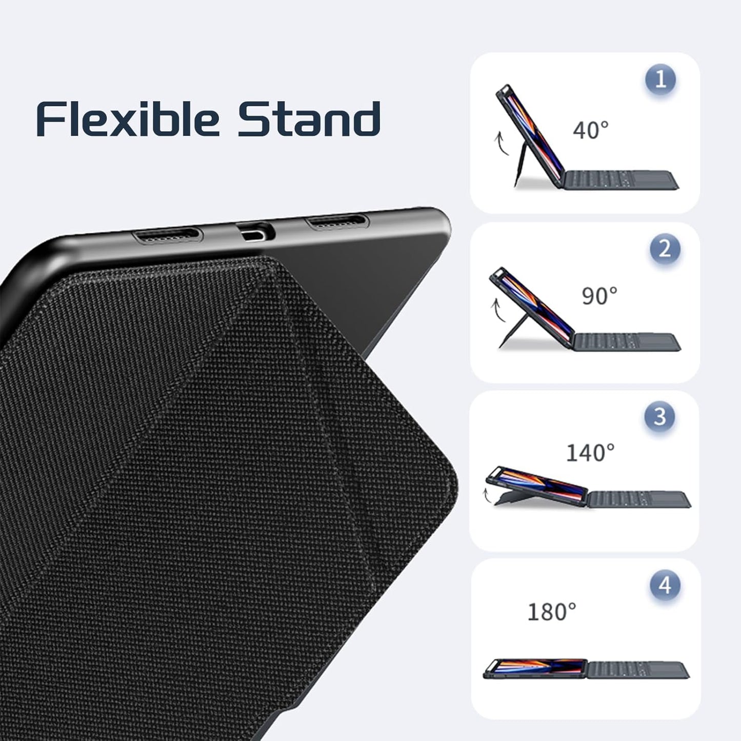 Detachable Keyboard Case for iPad 10th Gen & 11th Gen (A16, 2025), Magnetic, Slim Cover with Multi-Touch Trackpad, Detachable Backlit Keyboard with Kickstand Lightweight, Black