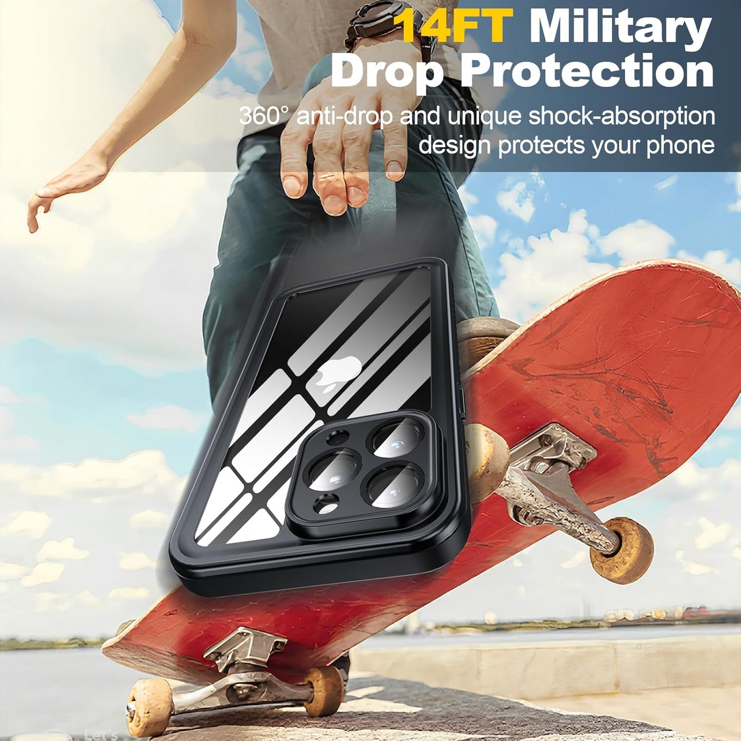 for iPhone 15 Pro Max Case Waterproof - Built-in Privacy Screen Protector & HD Screen Protector [IP68 Underwater] Shockproof Dustproof Full Body Protection iPhone 15 Pro Max Phone Case