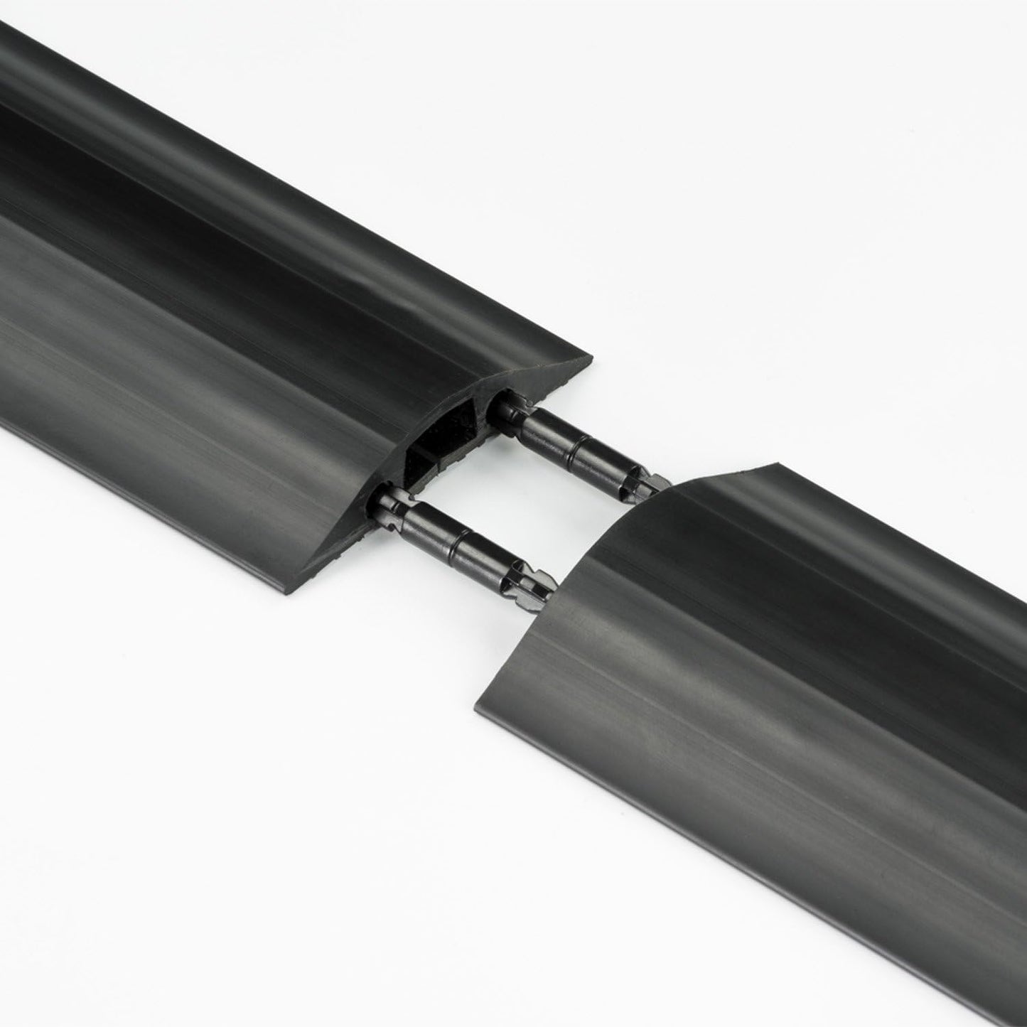 D-Line 6ft Floor Cord Cover, Made in USA Linkable Cable Protector, Hide Extension Cords, Protect Cords, Prevent Cable Trips, Cord Hider, Heavy Duty - Cord Cavity = 0.56" (W) x 0.35" (H) - Black