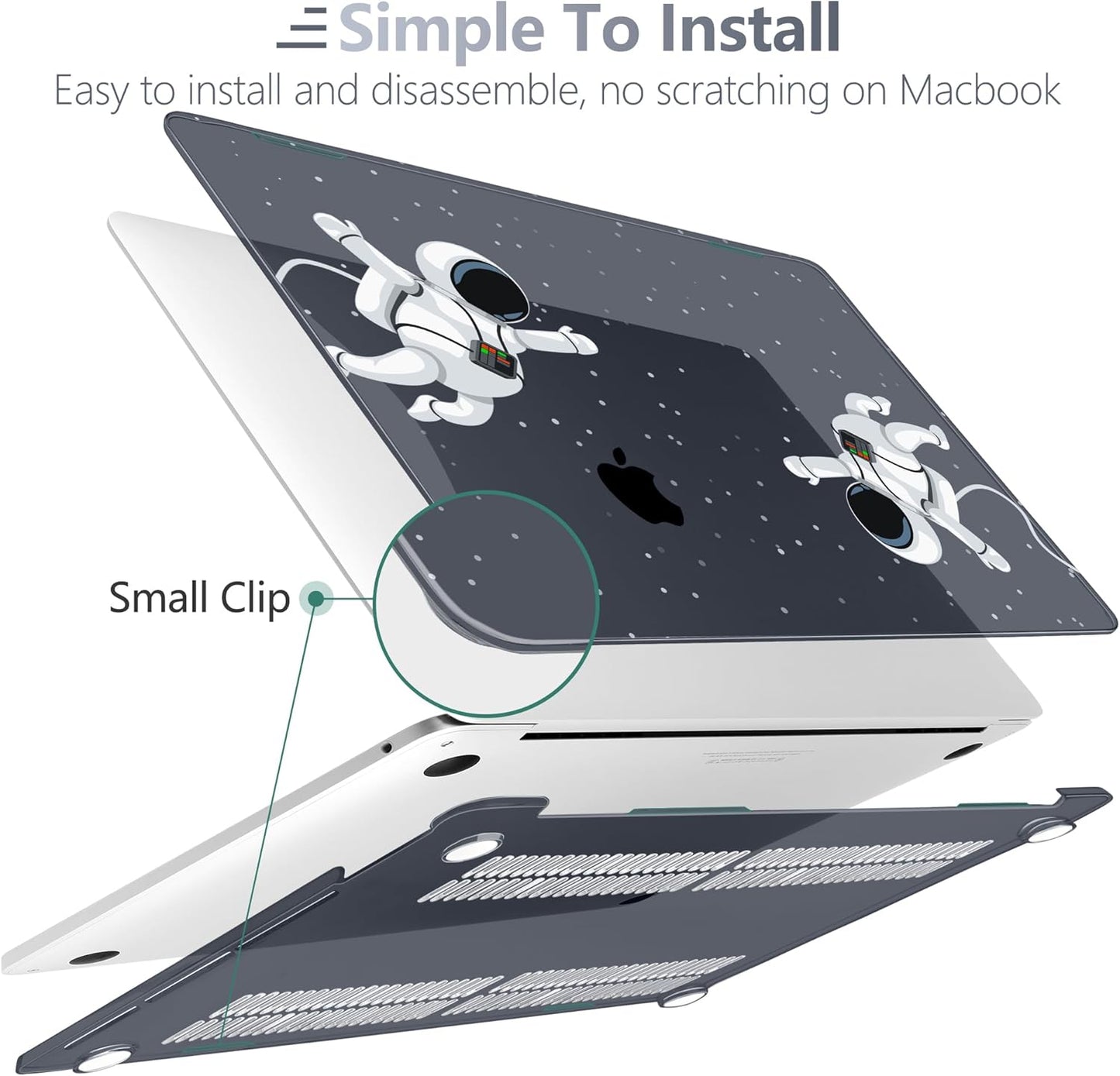 Batianda Case for M1 MacBook Air 13 Inch Model A2337 A2179 A1932 2021 2020 2019 Release,3D Painted Creative Series Design Hard Shell with Keyboard Cover & Screen Protector, Cosmonaut