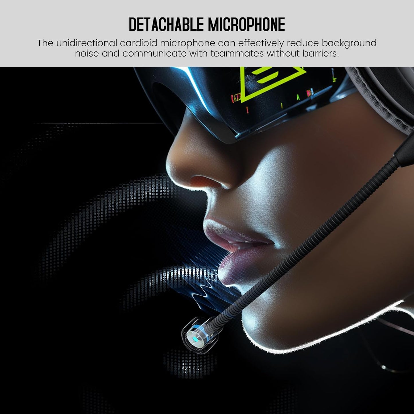 EKSA E900 Headset with Microphone for PC, PS4,PS5, Xbox - Detachable Noise Canceling Mic, 3D Surround Sound, Wired Headphone for Gaming, Computer, Laptop, 3.5MM Jack