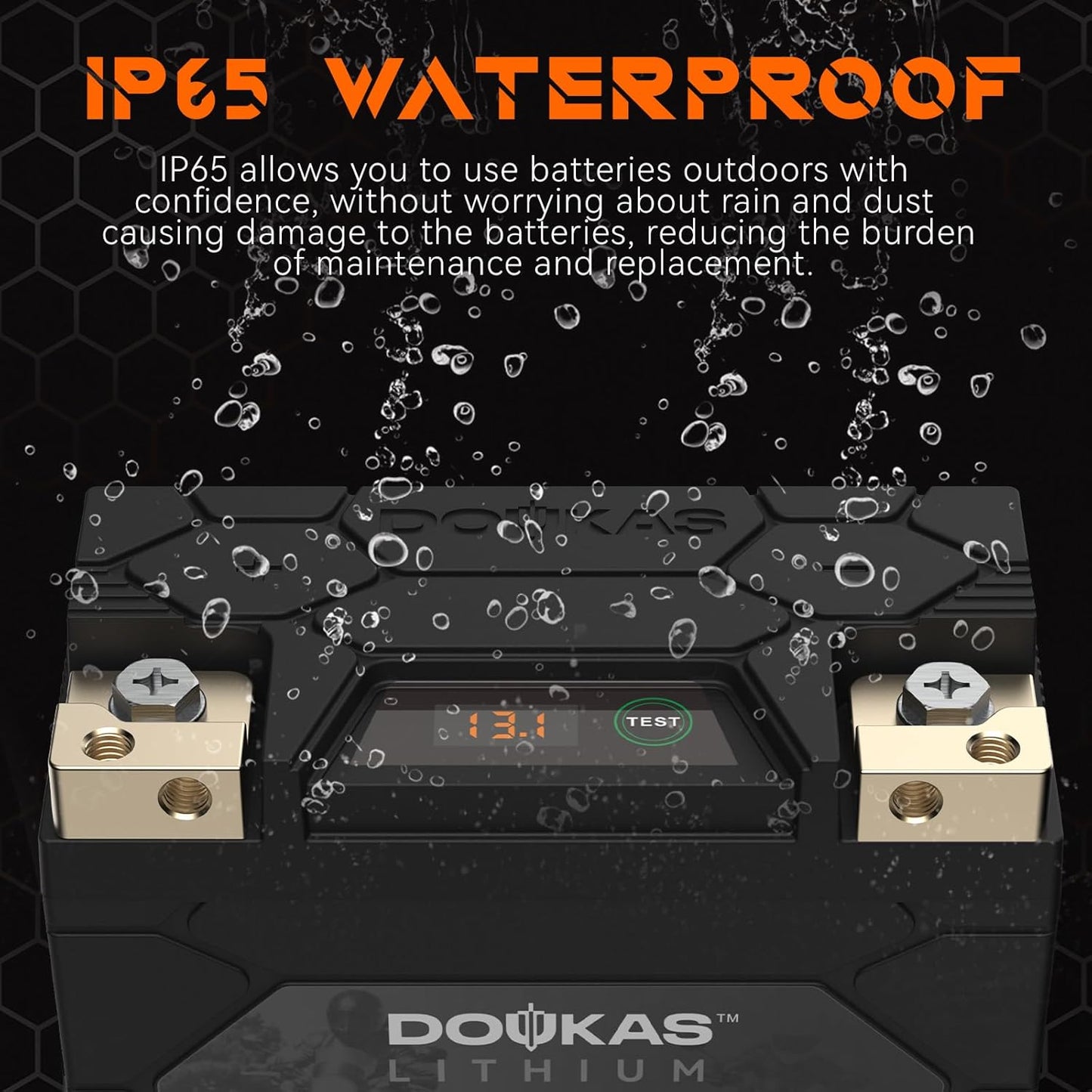 DKL14 550A LiFePO4 Motorcycle Lithium Battery, 12V 4Ah Powersports Battery, Compatible Jet Ski, Quad, Lawn Mower, Scooter, Generator Battery, Snowmobile