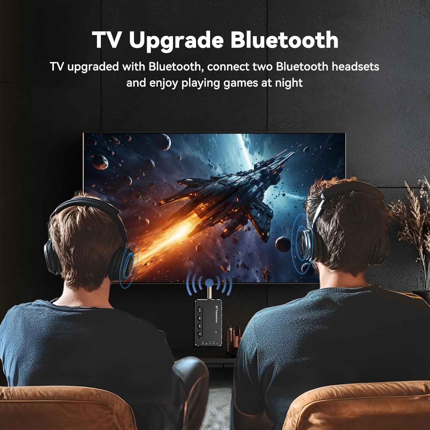 Bluetooth Transmitter Receiver aptX Adaptive/Low Latency/HD Bluetooth Adapter 5.2 Support 2 AirPods Phones, Wireless Audio Receiver 3.5mm Aux Headphone Jack Adapter for Airplane Travel/TV/Home Stereo