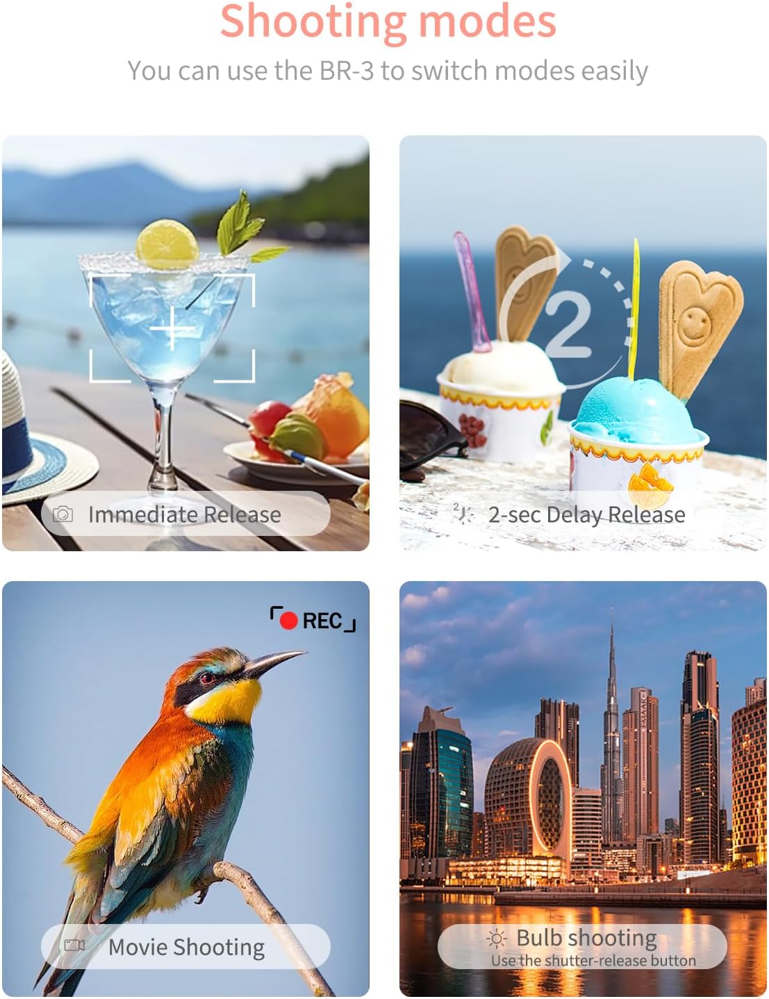 Hanpusen Rechargeable Camera Remote Control for Canon - Wireless Shutter Release with OLED Screen Compatible with R8, R6 II, R100, R50, R10, M50, SL3, R3, R5, R6, RP, R;Replaces Canon BR-E1(Black)