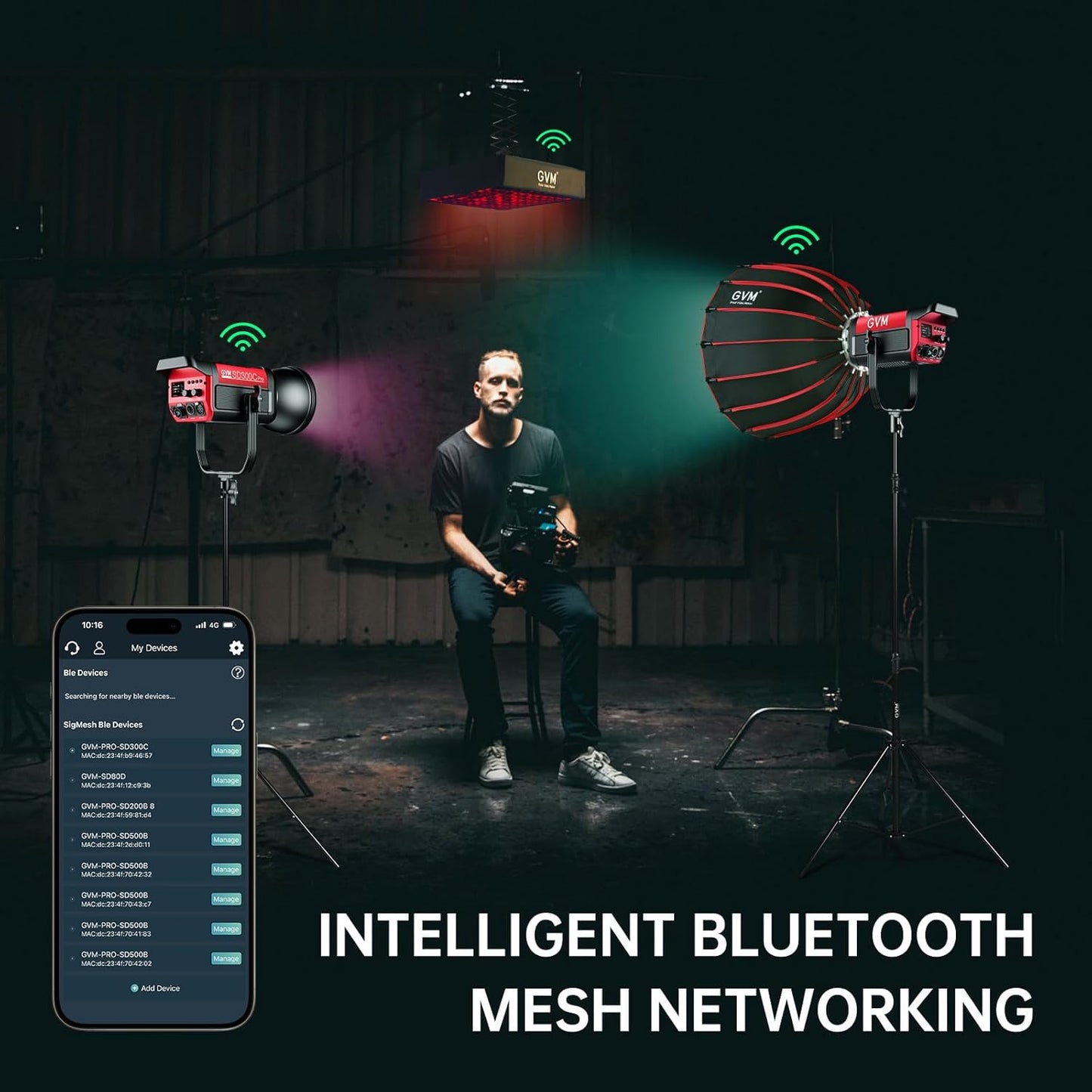 GVM 100W RGB Flexible Led Video Light, 2000K~10000K, Flexible Folding LED Panel Light, 16 Lighting FX with Soft Box, APP Control GVM Lighting for Photography