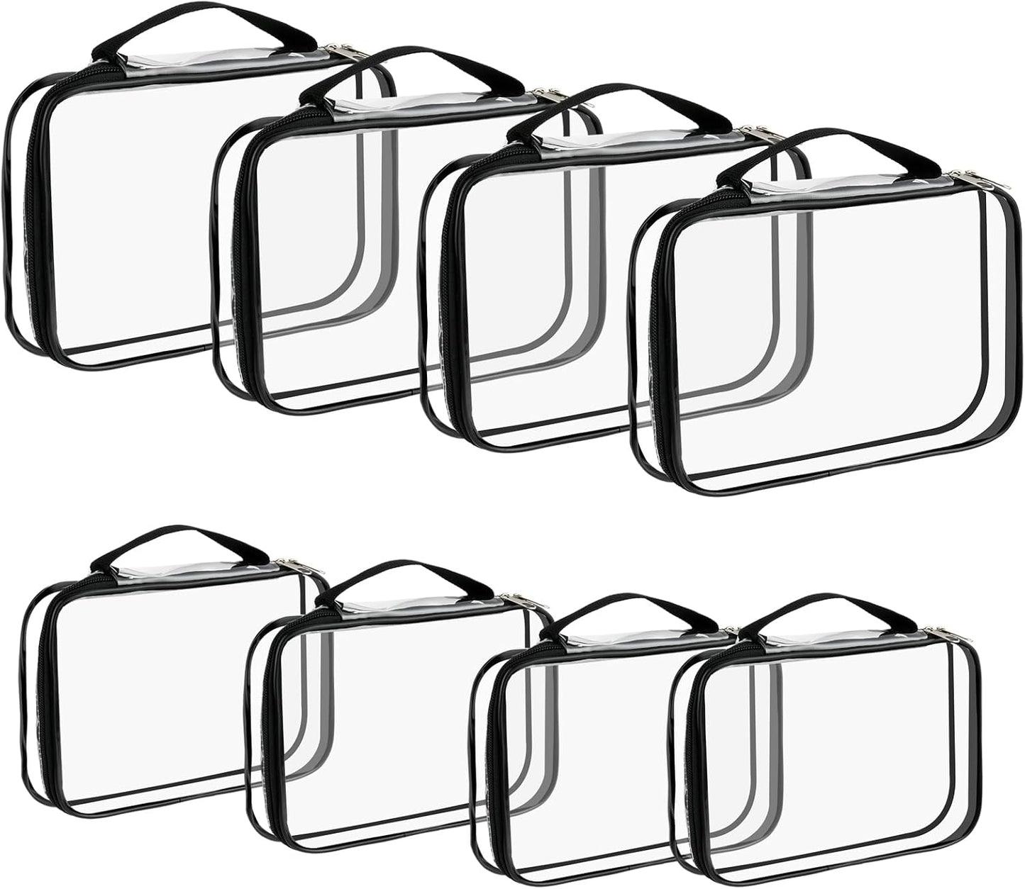 8 Pcs Toy Storage Bags, Clear PVC Zippered Organizing Bags with Handles, Travel Waterproof Organizer for Small Items Building Blocks Puzzle Board Games(13.2x9.4x2.4 In, 9x6.3x2.4 In)