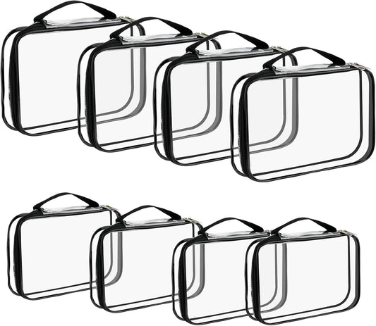 8 Pcs Toy Storage Bags, Clear PVC Zippered Organizing Bags with Handles, Travel Waterproof Organizer for Small Items Building Blocks Puzzle Board Games(13.2x9.4x2.4 In, 9x6.3x2.4 In)