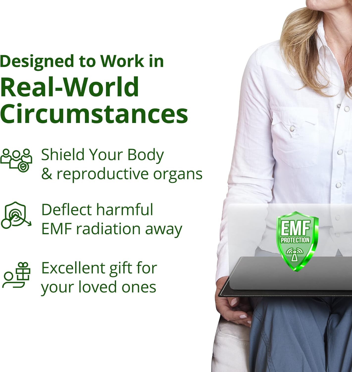 Shield Your Body - Laptop Lap Pad with SaferBody™, Anti Radiation Shield & Heat Shield Pad, EMF Blocker Laptop Pad for Up to 14in.Wide Device (13.8 x 10.7 inches), Jet Black PU Leather Color