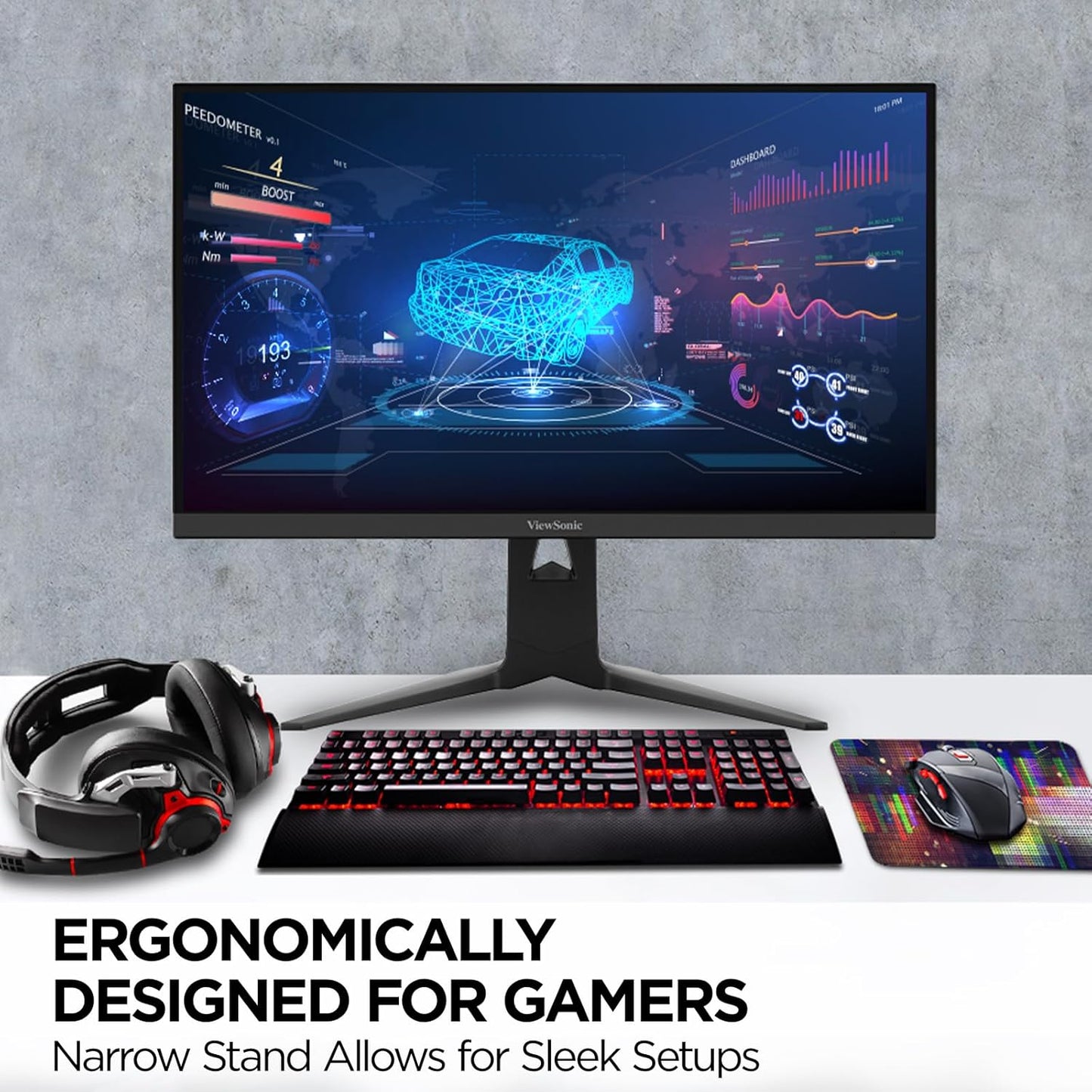 ViewSonic XG2736-2K 27 Inch 1440p IPS Gaming Monitor with 240Hz, 0.5ms FreeSync Premium, NVIDIA G-Sync Compatible, RGB Lighting, Advanced Ergonomics, HDMI, DP and 65W USB-C Inputs