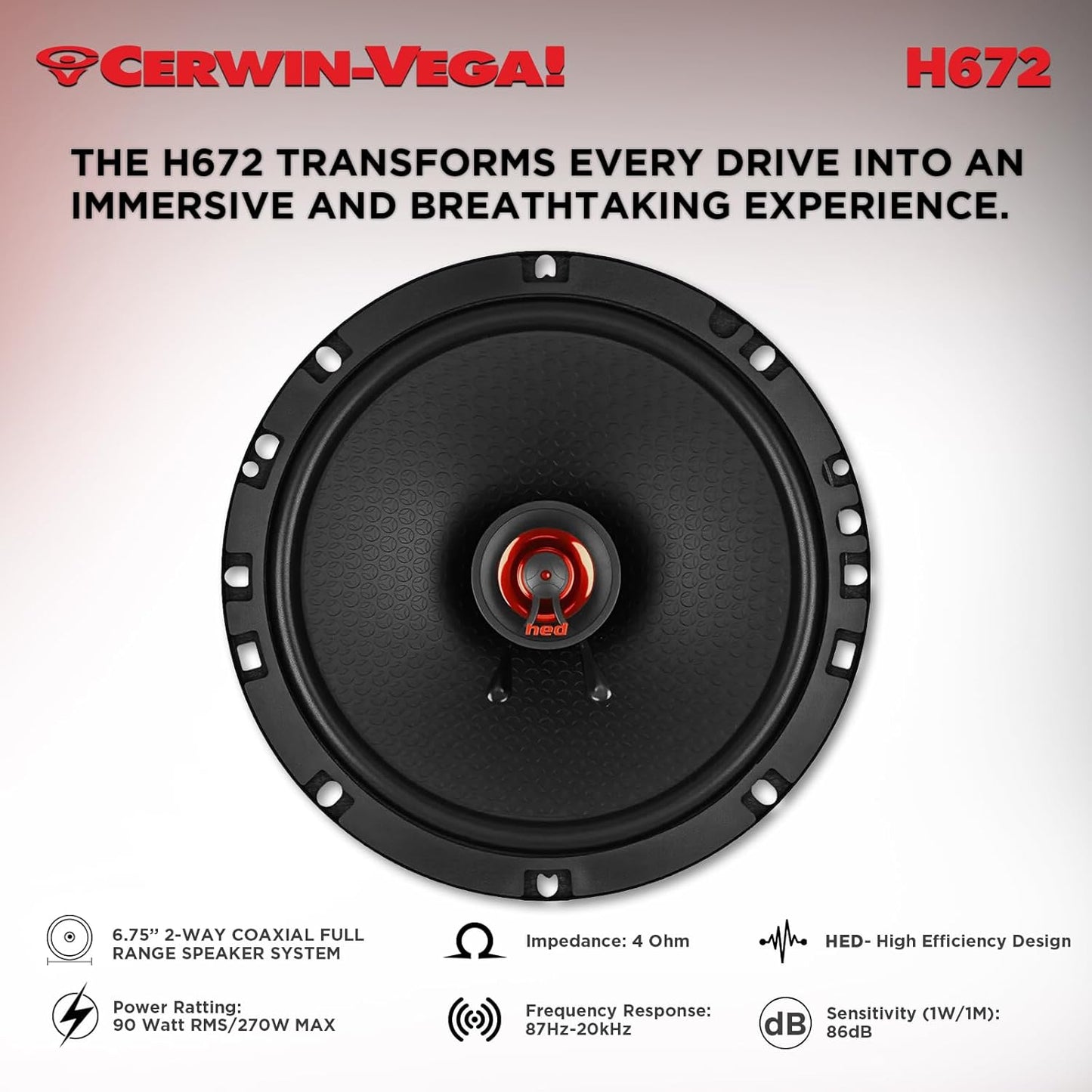 CERWIN-VEGA! HED 2025 Edition -6.75" Coaxial Speaker-H672