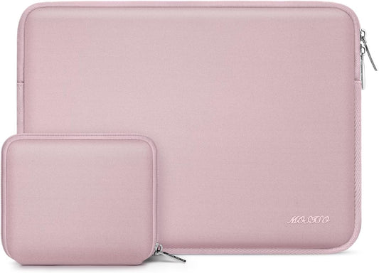 MOSISO Laptop Case 16 inch, 15-15.6 inch Laptop Sleeve Bag Compatible with MacBook Pro 16 inch, HP, Acer, Dell, Lenovo, ASUS Notebook, Neoprene Computer Sleeve Bag with Small Case, Baby Pink