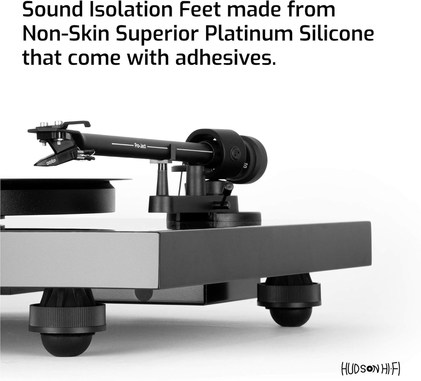 1" Platinum Silicone Speaker Isolation Pads - 8-Pack Non-Skid Speaker Pads with Adhesive, Speaker Isolation Feet for Record Player Isolation - Turntable Feet and Subwoofer Isolation Pad - 20 Duro