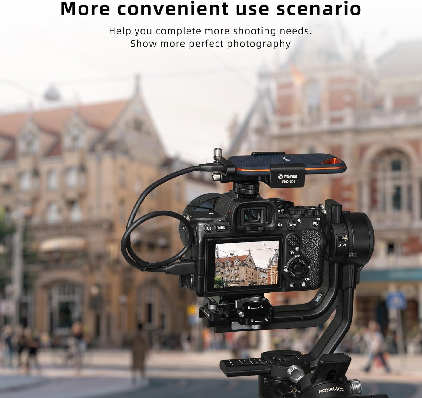 FANAUE SSD Mount Bracket SSD Holder with Cold Shoe Cable Clamp, 1.5"-2.1" for Samsung T5 T7 SSD SanDisk Compatible with BMPCC 4K /6K /6K Pro Camera Cage