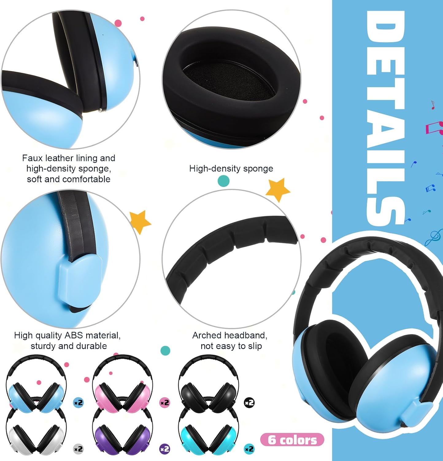 Amylove 12 Pcs Baby Noise Cancelling Headphones Ear Protection Ear Muffs Bulk 27db Noise Reduction Hearing Earmuff for 3 Months to 3 Years Infants and Toddlers