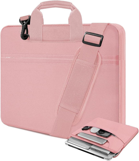 Universal Laptop Shoulder Bag 13-17.3 Inch Shockproof Briefcase with Multi-Pockets & Adjustable Strap for MacBook Pro/Air