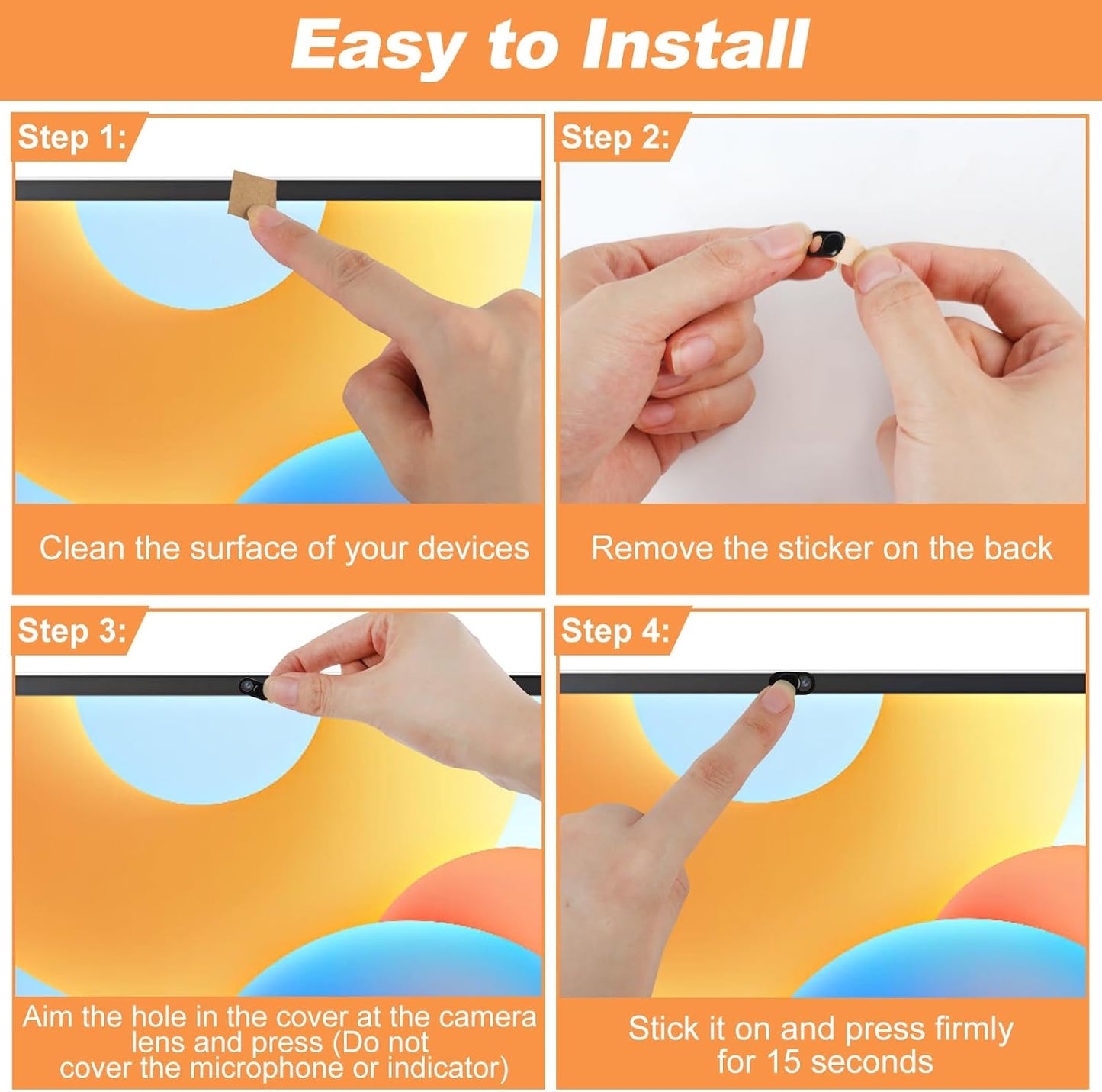 6 Pack Laptop Camera Cover Slide, 0.023 Inch Ultra-Thin Webcam Cover, Phone Camera Cover Fits Most Laptop, Desktop, PC, Tablet, Smartphone(Black and Silver)