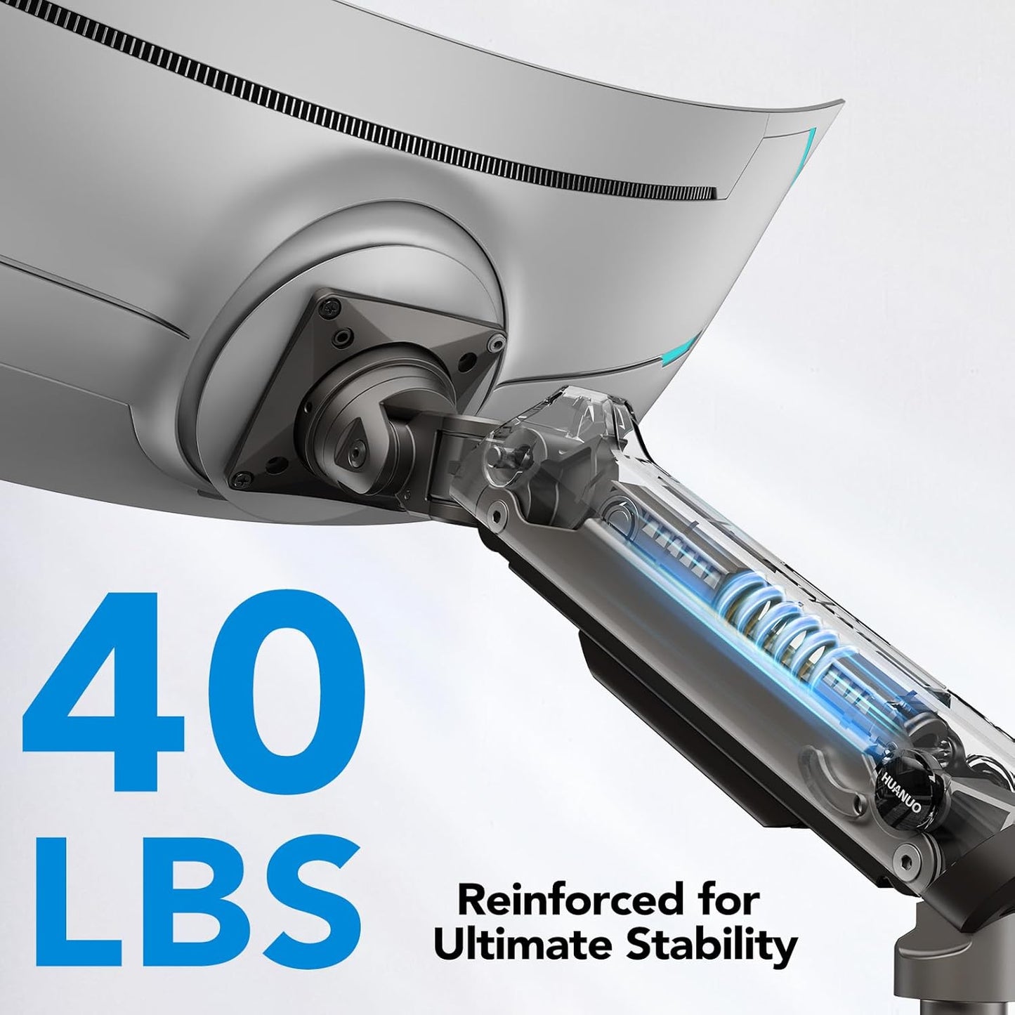 HUANUO Dual Monitor Arm for 13-49" Ultrawide Screens up to 40 lbs, Heavy Duty Aluminum Extra Tall Monitor Desk Mount, Vertical Stacked Fully Adjustable Dual Monitor Mount, Max VESA 100x100