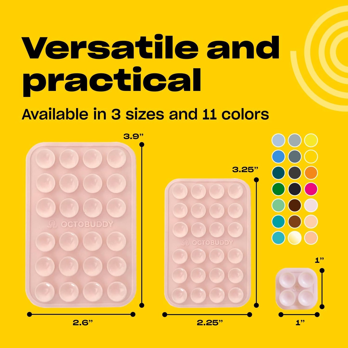 Classic MAX - Silicone Suction Phone Case Adhesive Mount - Hands-Free, Strong Grip Holder for Selfies and Videos - iPhone and Android Compatible - 2.6″ x 3.9″, Chalk Pink