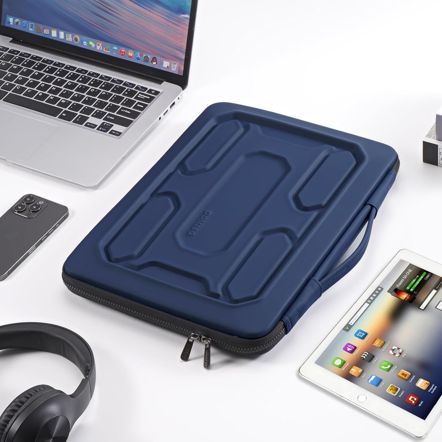 DOMISO 17 inch Laptop Sleeve with Handle Shockproof Waterproof EVA Protective Case for 17.3" ZBook Fury 17.3 G8/MSI GS73VR Stealth Pro/HP Envy 17/LG Gram 17"/ROG Strix GL702VS, Dark Blue