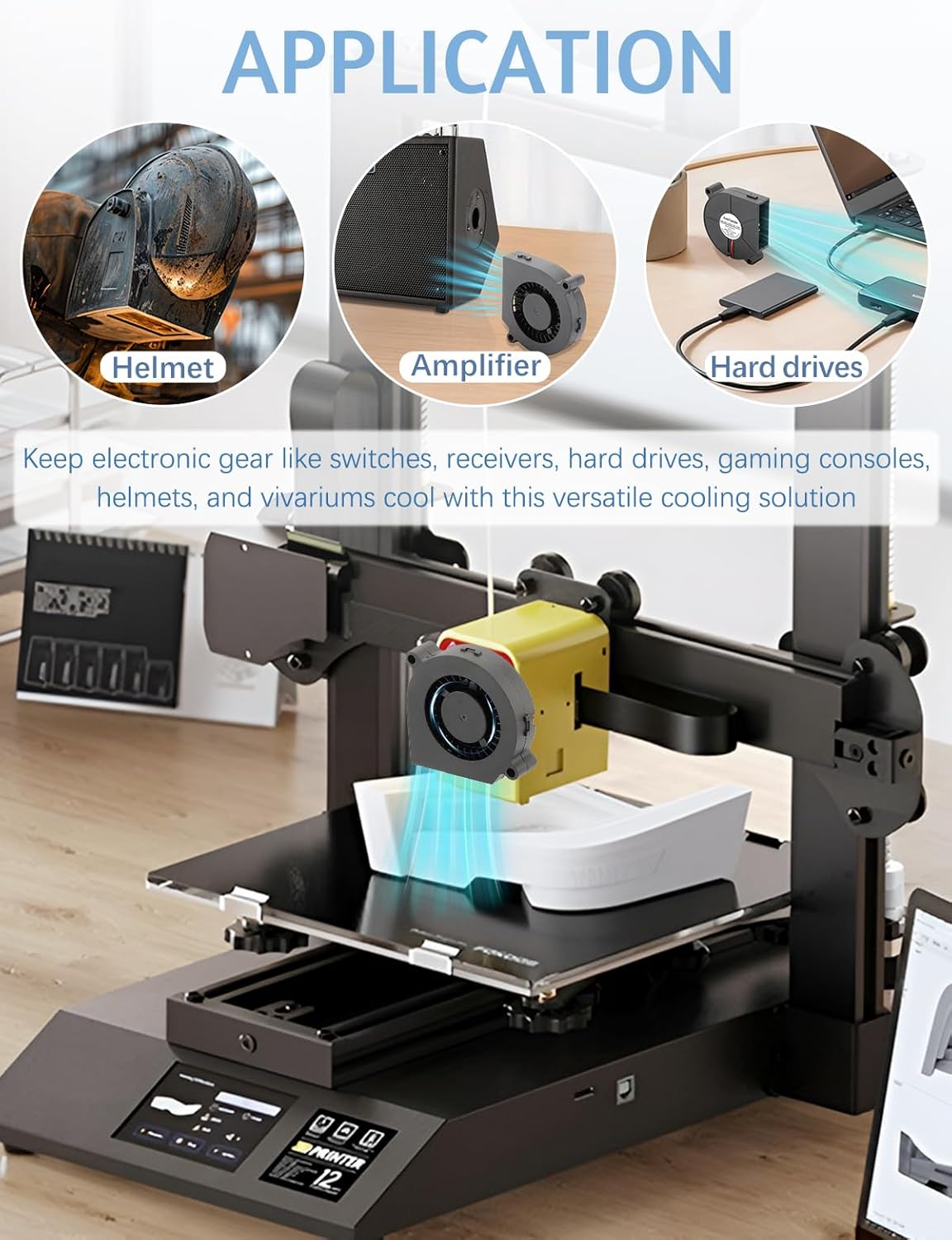 60mm x15mm 2 Pack Small USB Blower Fan 5V with 3 Degree Speed Brushless DC Squirrel Cage Fan for Cooling Xbox Computer Cosplay Costume Helmet PC Receiver