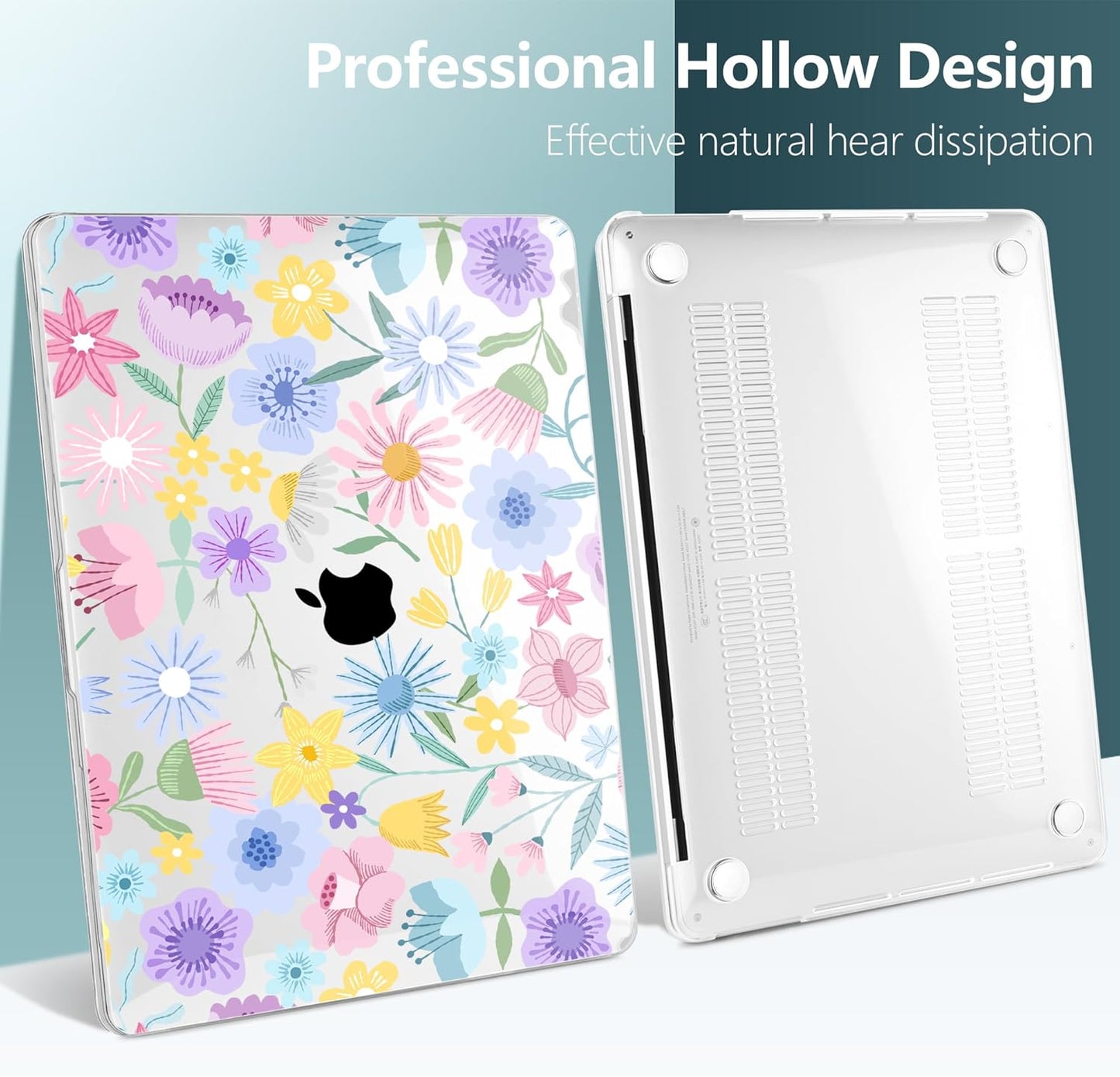 TWOLSKOO Compatible with MacBook Pro 13 inch Case 2023-2016 A2338 M2/M1 A2251 A2289 A2159 A1989 A1706, Plastic Hard Shell Cover & Keyboard Skin & Screen Protector, Spring Blooms