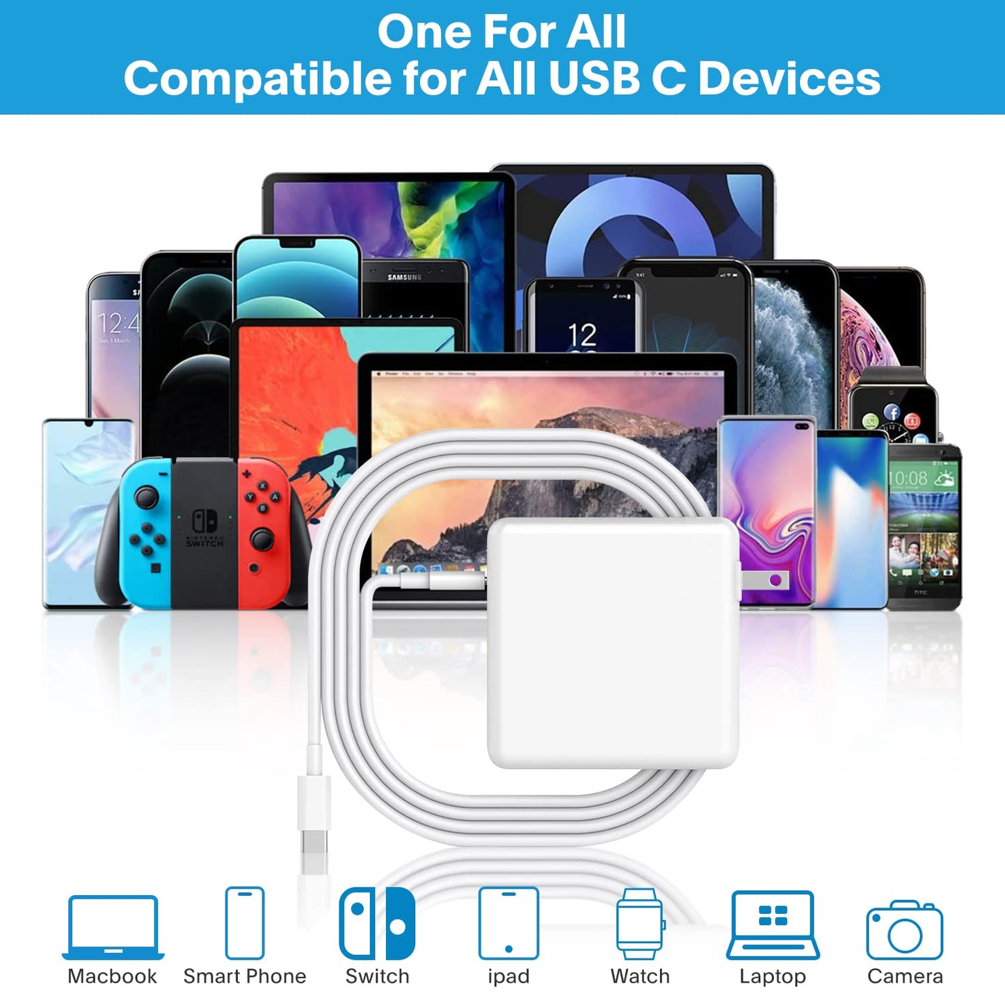 Mac Book Pro Charger - 118W USB C Fast Charger Power Adapter Compatible with MacBook Pro/MacBook Air 16 15 14 13 Inch, M1 M2 M3 M4, New iPad Pro and All USB C Device, Charge Cable 6.6ft