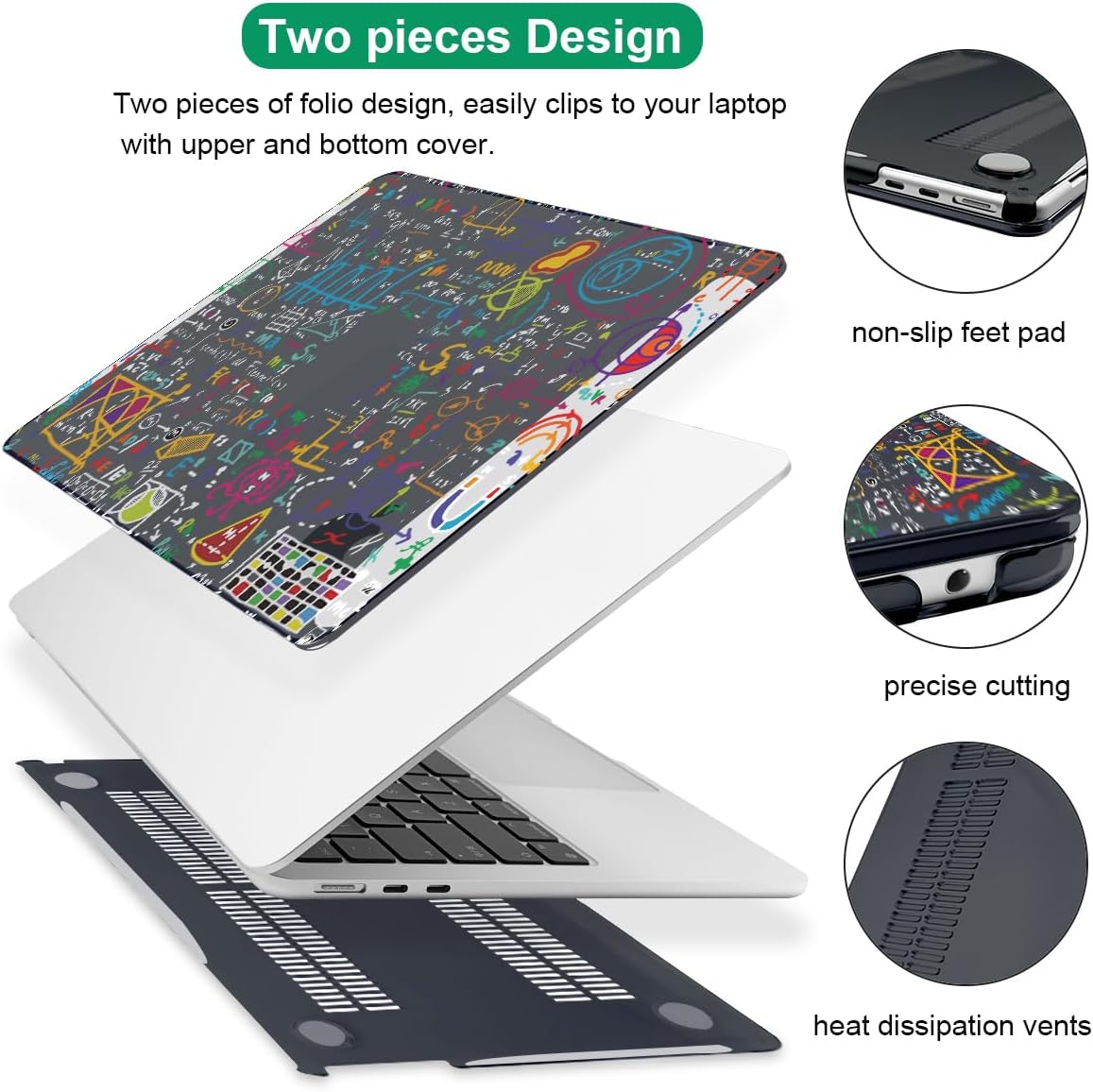 Compatible with M4 MacBook Air 13.6 inch Case 2025 2024 2023 2022 A3240 A3113 M3 A2681 M2 Chip, Crystal Printed Pattern Plastic Hard Case Cover for Mac Air 13 M4 Touch ID, Abundant Formula