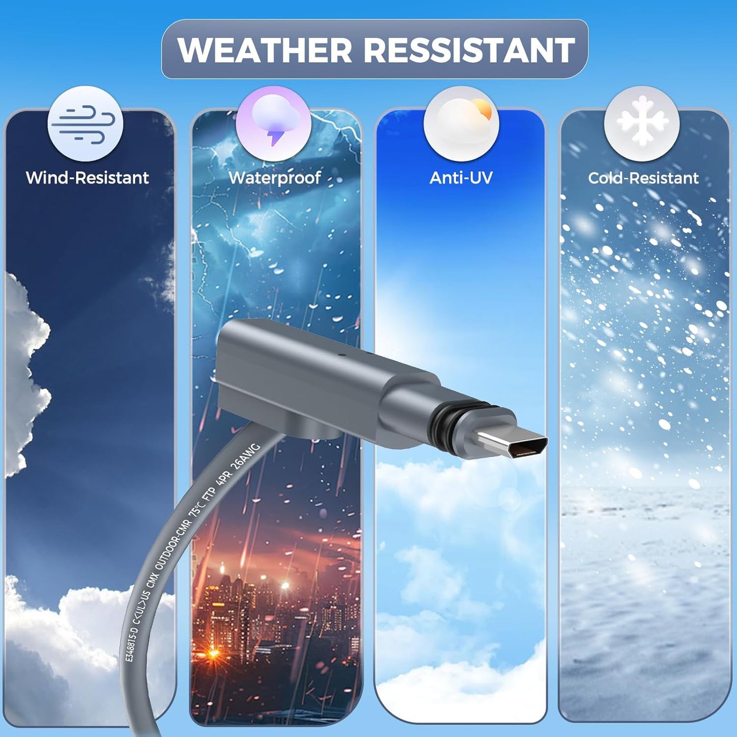 for Starlink Gen 2 Cable 100FT, Waterproof Replacement Cable for Starlink Gen 2 Standard Kit, Fast & Stable Starlink Ethernet Cord for Rectangular Satellite V2