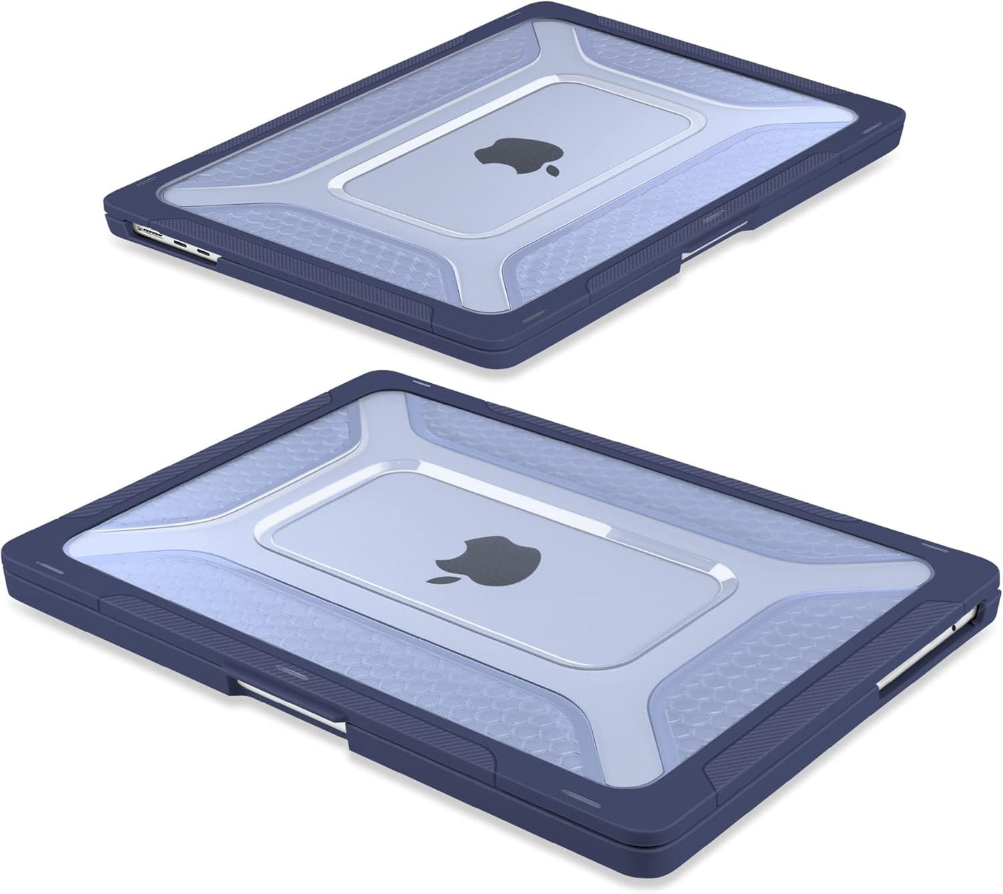 Batianda Case for New MacBook Air 13.6 inch 2025 M4 2024 2022 Release A3240 A3113 A2681 Model,Honeycomb Heavy Duty Protective Hard Shell with TPU Bumper Fold Kickstand & Keyboard Cover, Navy Blue