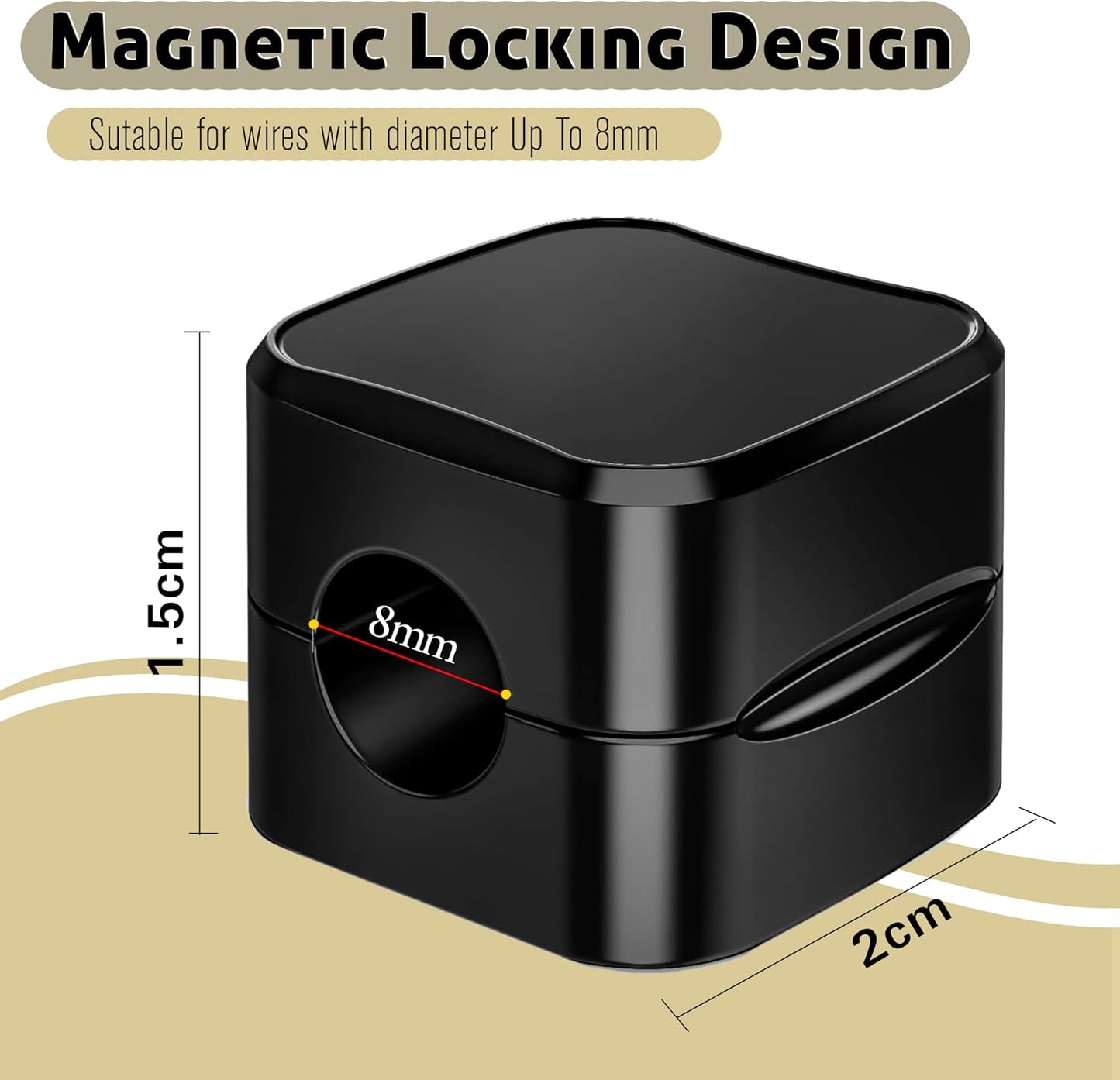 SaiTech IT Pack of 6 Magnetic Cable Clips, Cord Organizer Holder, for Desk Cable Management, Adhesive Wire Keeper for Car, Office Home Desktop, Wall, Night Table