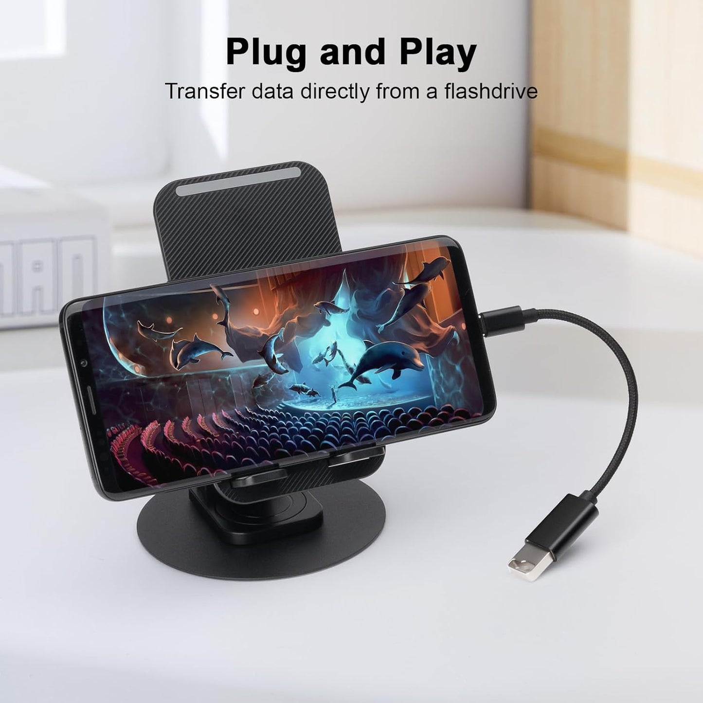 BORLTER CLAMP USB C to USB 2.0 Adapter, Type-C OTG Cable [2 Pack] USB Type C Male to USB Female Adapter, USB-C Adapter for MacBook 2019/2018/2017,iPad,Samsung Galaxy and More