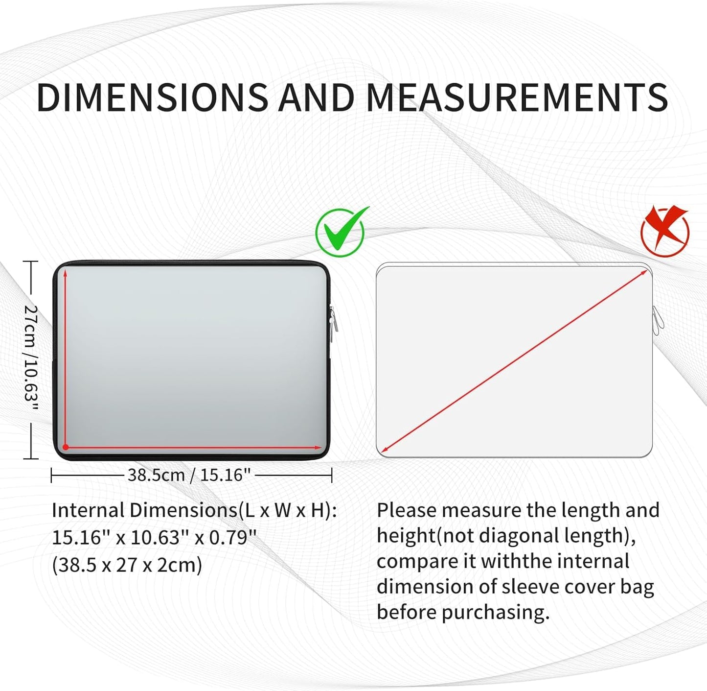 RAINYEAR 15.6 Inch Laptop Sleeve Protective Case Soft Lining Zipper Cover Padded Carrying Bag Compatible with 15.6" Notebook Computer Ultrabook Chromebook (Black, Upgraded Version)