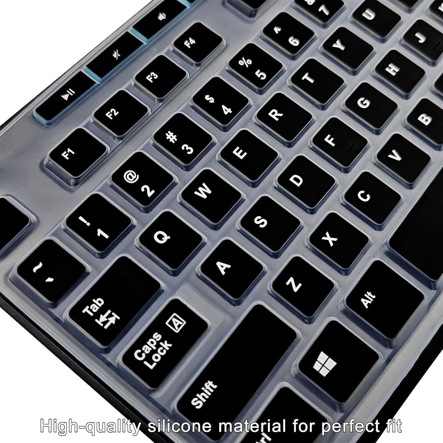 Keyboard Cover Silicone for Logitech K200 K260 K270, Keyboard Cover for Logitech K200 K260 K270 Ergonomic Wireless Keyboards, MK200 MK260 Keyboard Skin Waterproof Dustproof (Black)