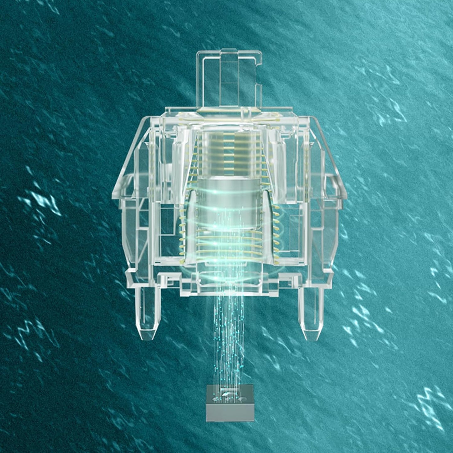 GATERON Magnetic Jade Max Keyboard Switches, Linear Factory Pre-lubed Fully Transparent Gold-Plated Spring Permanent Magnet Freely Setting Pre-Travel Key Switches for Magnetic Gaming Keyboard(70PCS)