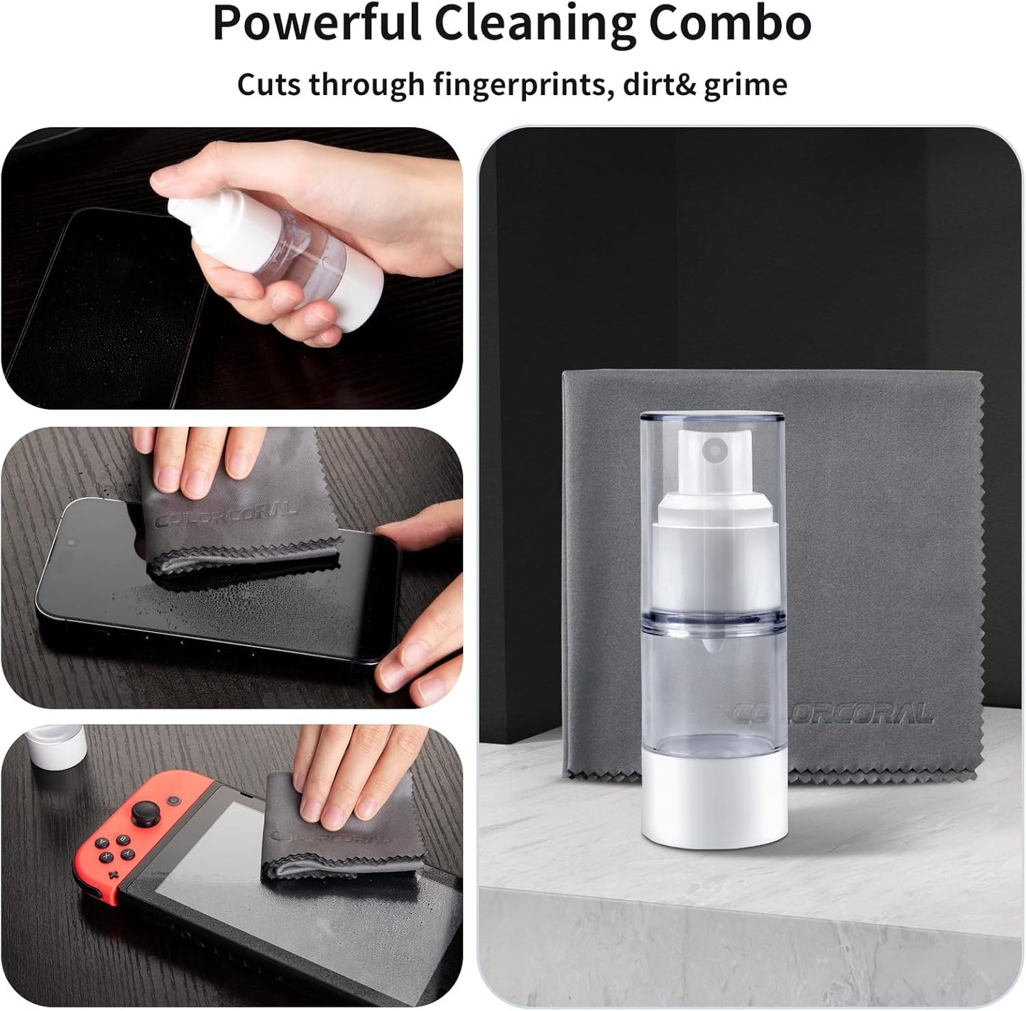 COLORCORAL Laptop Cleaning Kit Keyboard Cleaner Electronic Cleaning Product with 3pack Cleaning Gel, Computer Cleaning Brush Electronic Screen Cleaner for PC, Tablet, Phone, MacBook, Earbud, Car