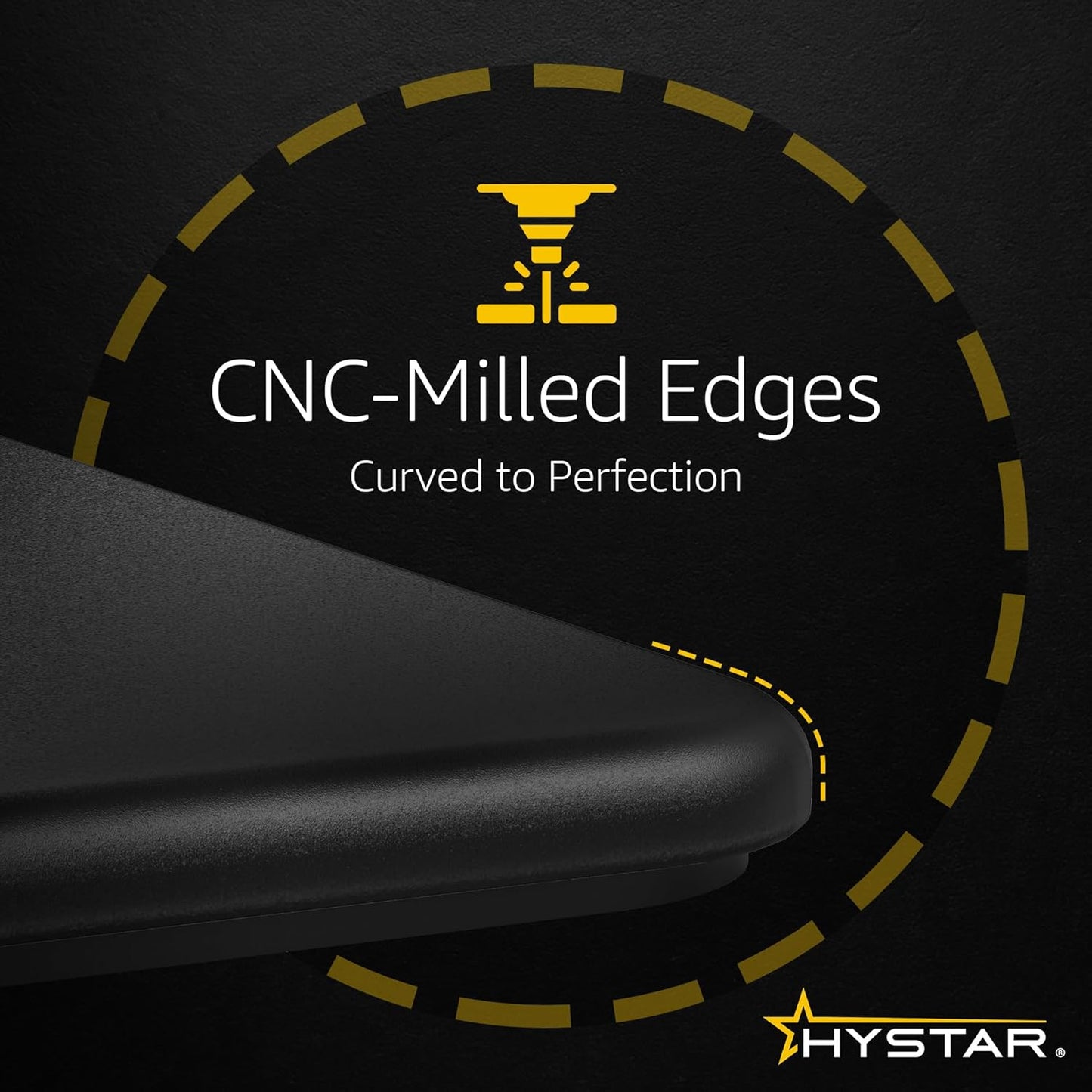 Hystar Aether Glass Gaming Mousepad | Micro-Etched Tempered Glass | Quiet, Ultra-Fast Glide | Full Anti-Slip Silicone Backing (Black, X-Large)