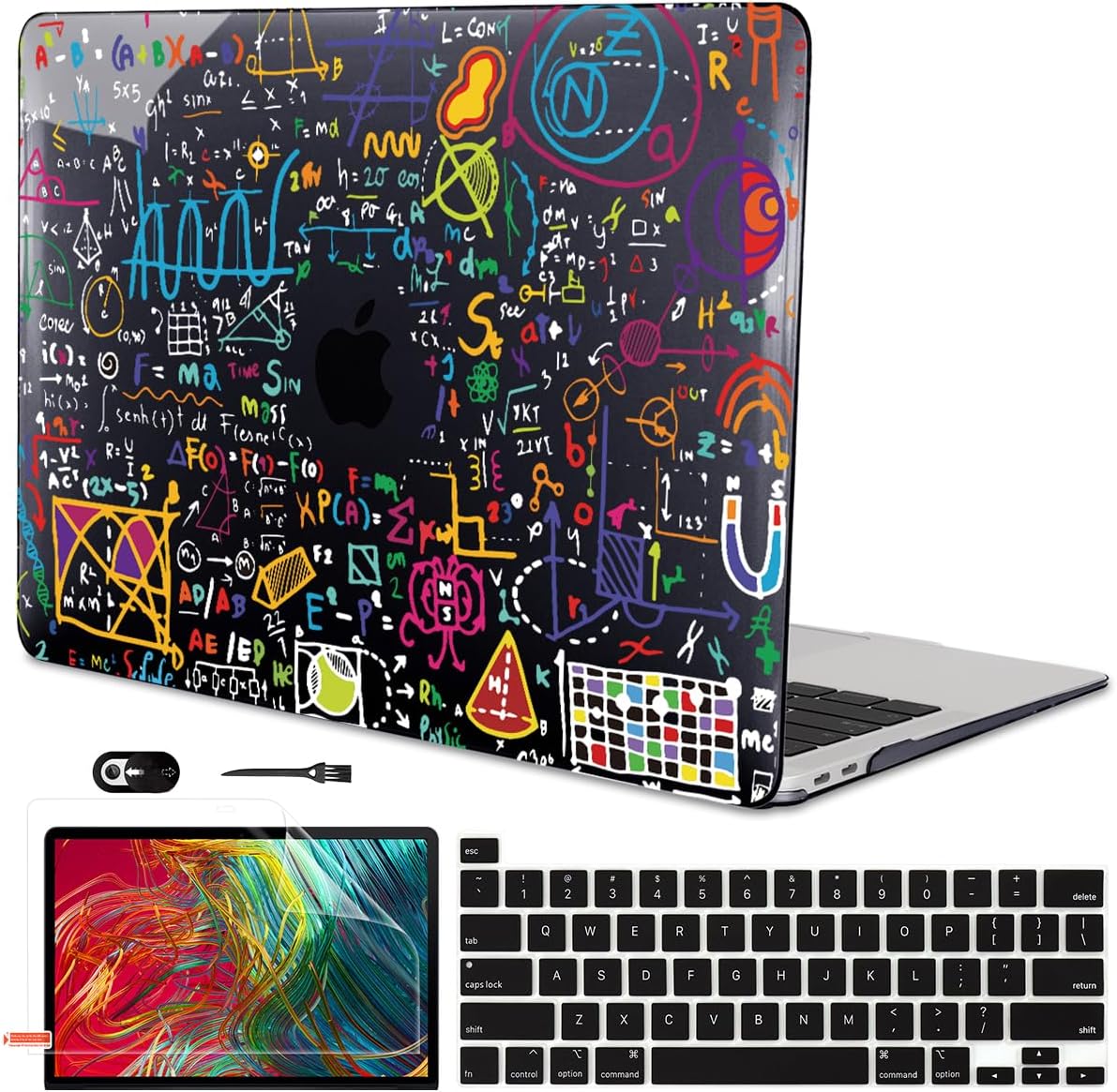 Compatible with MacBook Pro 13 inch Case M2 M1 A2338 2022 2021 2020-2016 A2251 A2289 A2159 A1989 A1706, Pattern Plastic Hard Shell Keyboard Cover Screen Film Webcam Cover, Abundant Formula