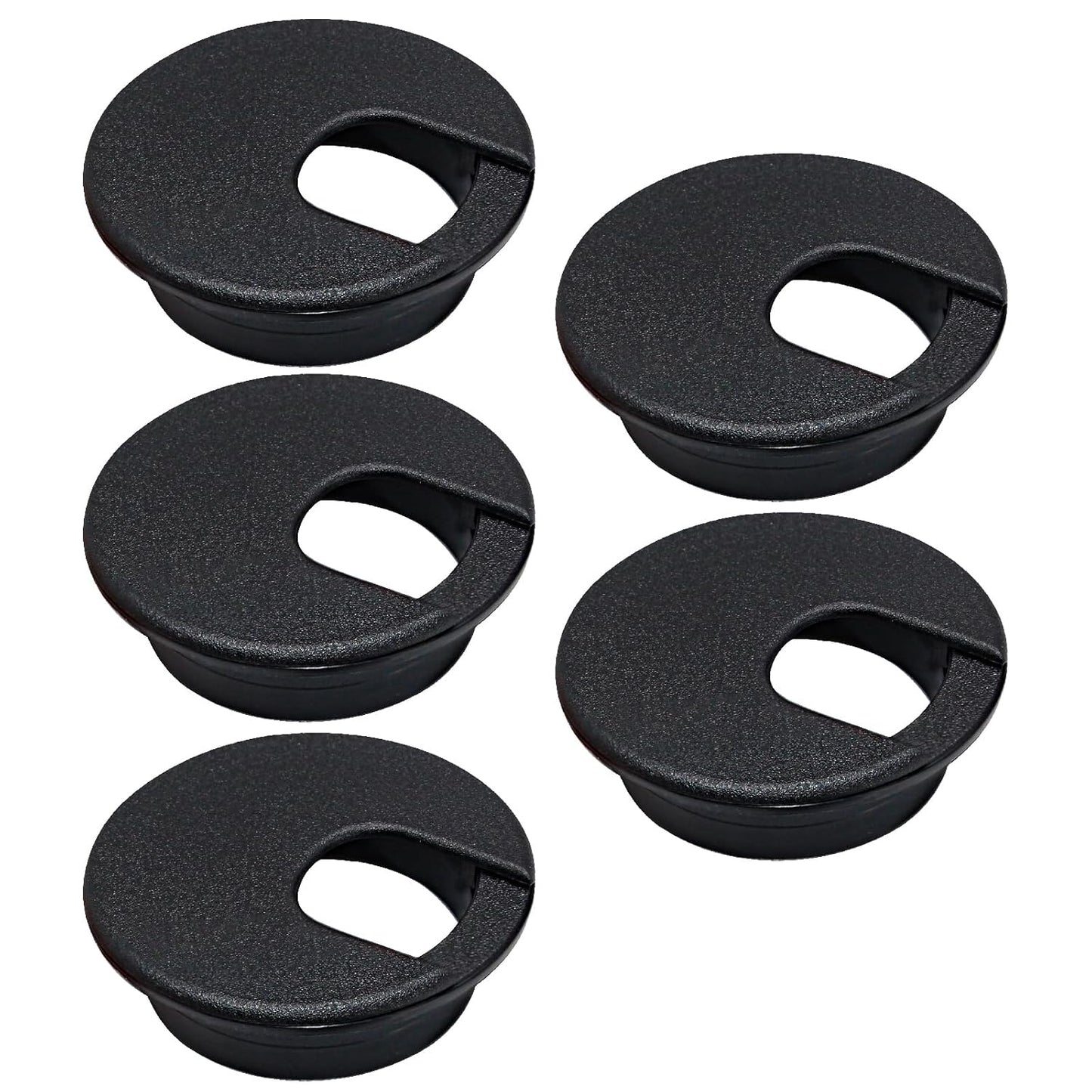 5 Pcs Desk Grommet 2" / 50 mm, Desk Cord Hole Cover, Cable Grommet ABS Plastic, Desk Hole Grommet for Home & Office Pc, Detachable Cable Cord Organizer-Black