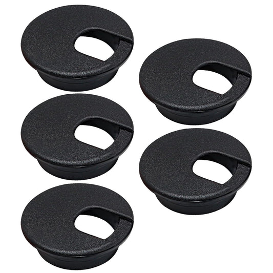 5 Pcs Desk Grommet 2" / 50 mm, Desk Cord Hole Cover, Cable Grommet ABS Plastic, Desk Hole Grommet for Home & Office Pc, Detachable Cable Cord Organizer-Black