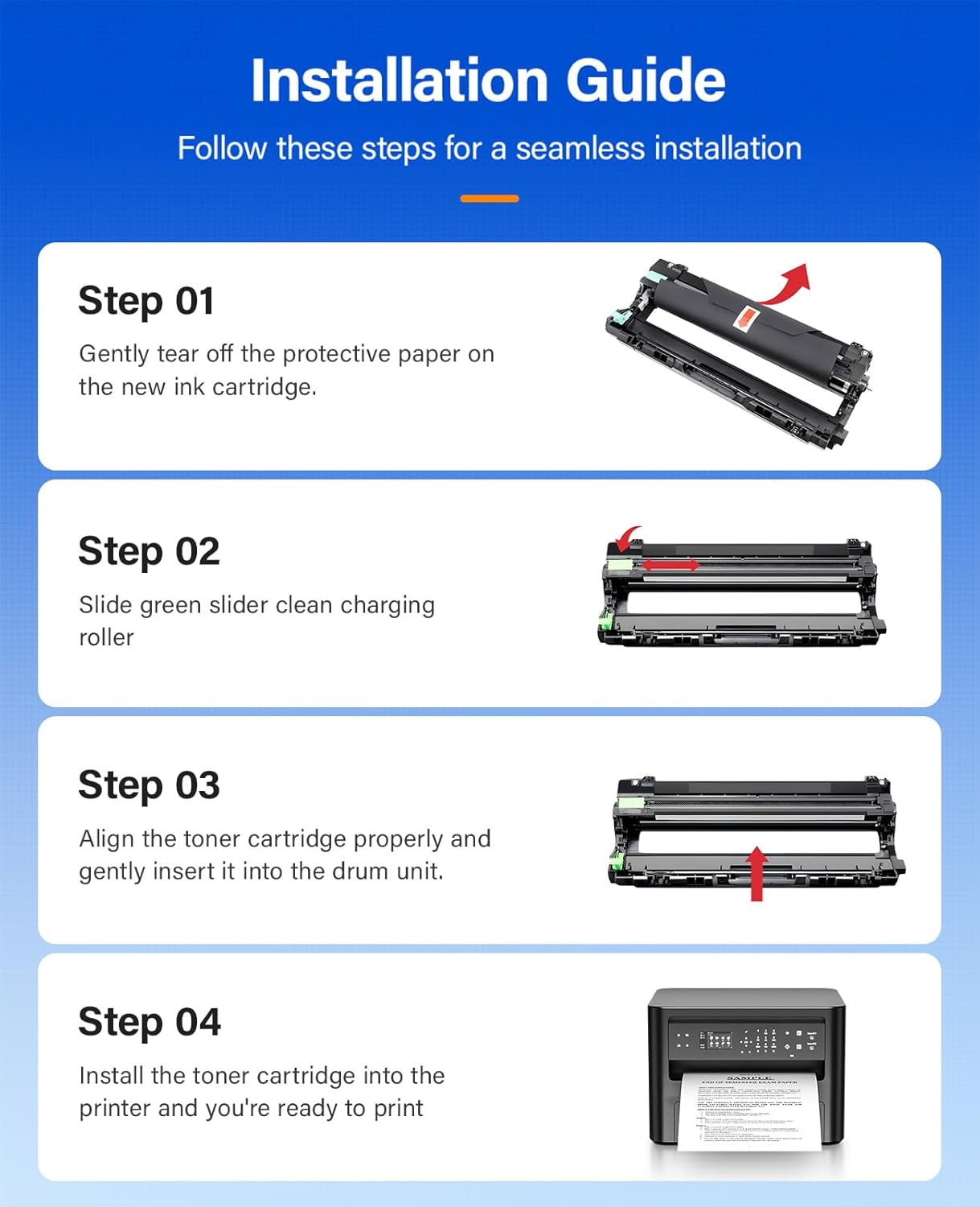 DR223CL DR-223CL Drum Unit (Not Toner)Set 4-Pack Replacement Compatible for Brother DR-223CL Imaging Drum HL-L3270CDW HL-L3210CW MFC-L3770CDW HL-L3290CDW MFC-L3750CDW L3710CW L3230CDW L3230CDN Printer