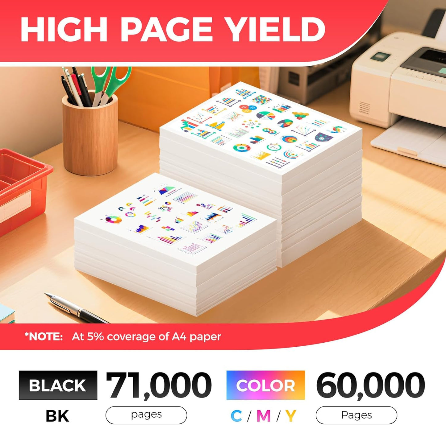 GPR-61 GPR61 Toner Cartridge Set 4-Pack with chip High Yield Replacement for Canon GPR-61 GPR61 3763C003AA for ImageRUNNER Advance DX C5840i C5850i C5860i C5870i Printer Ink Black Cyan Magenta Yellow